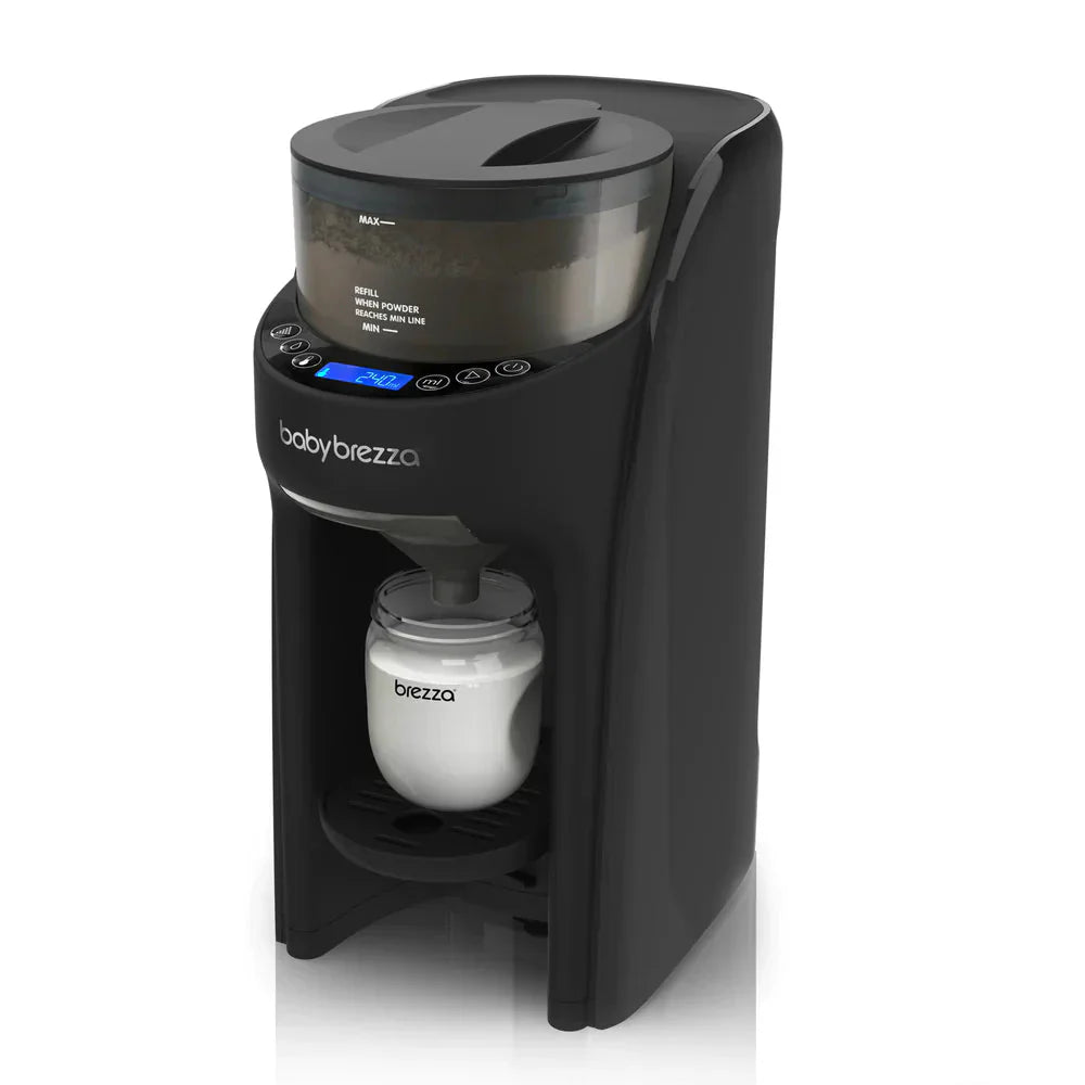 Black baby formula maker for Brezza Formula Pro and Toshi Baby strollers, sleek design
