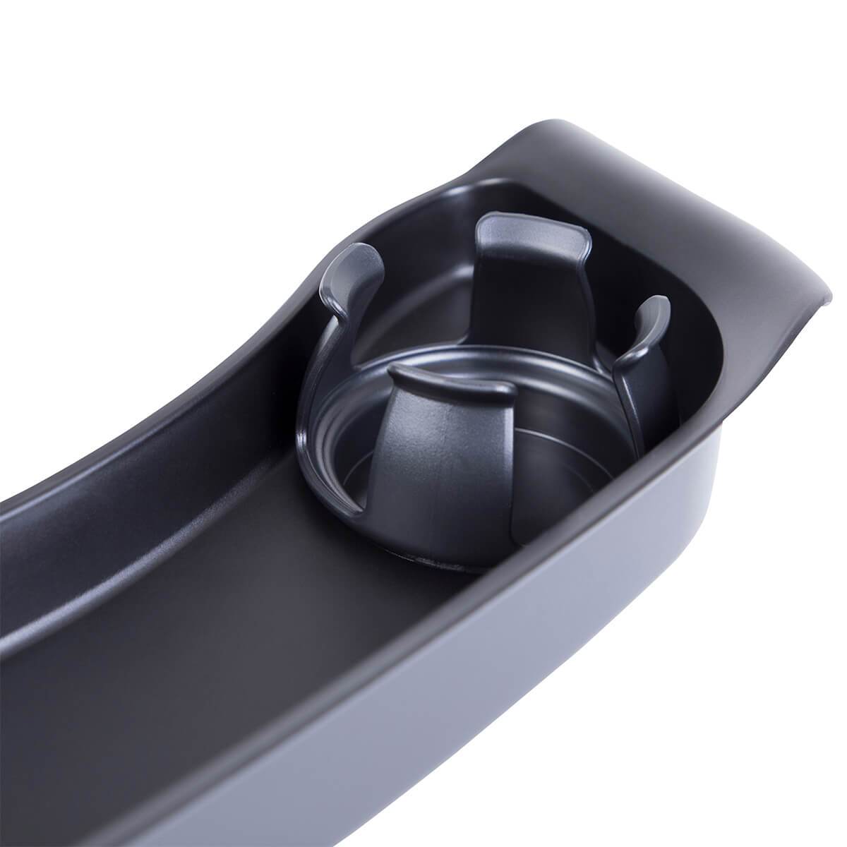 Dark gray plastic cup holder for phil&teds food tray perfect for Odyssey Wagon Wheels and more