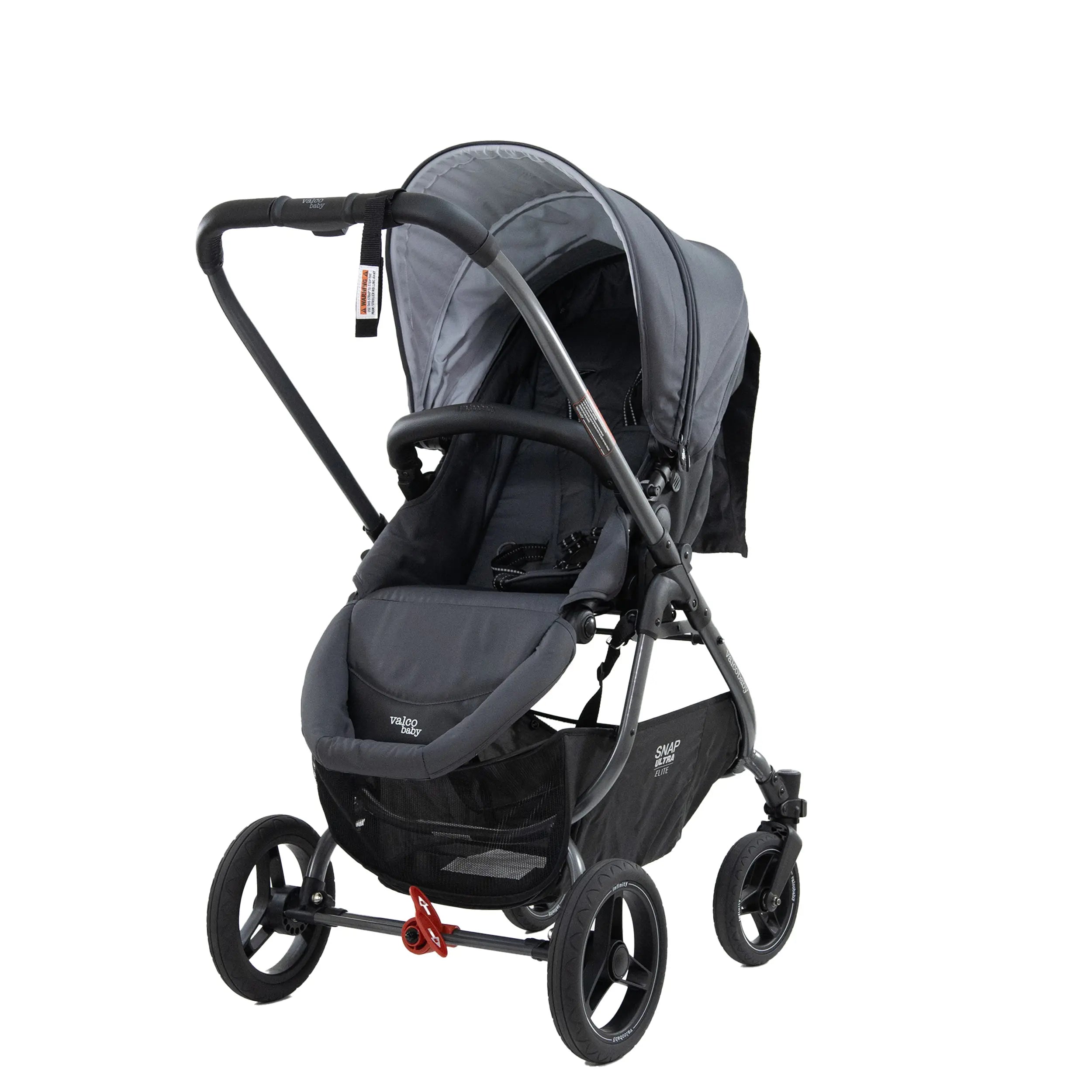 Gray baby stroller from Valcobaby SNAP Ultra Elite Signature series perfect with toshi baby romper
