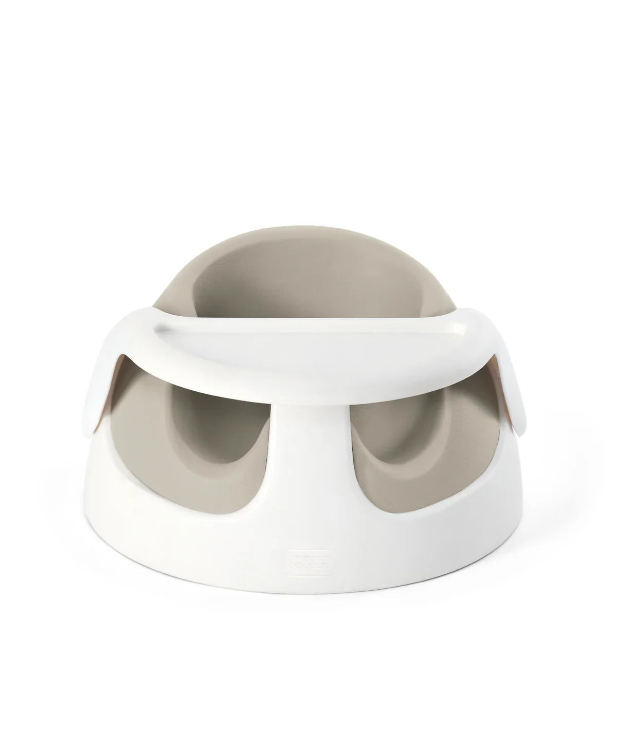 White and gray baby seat from Mamas & Papas Snug Floor Seat with Activity Tray CLAY suitable for baby strollers