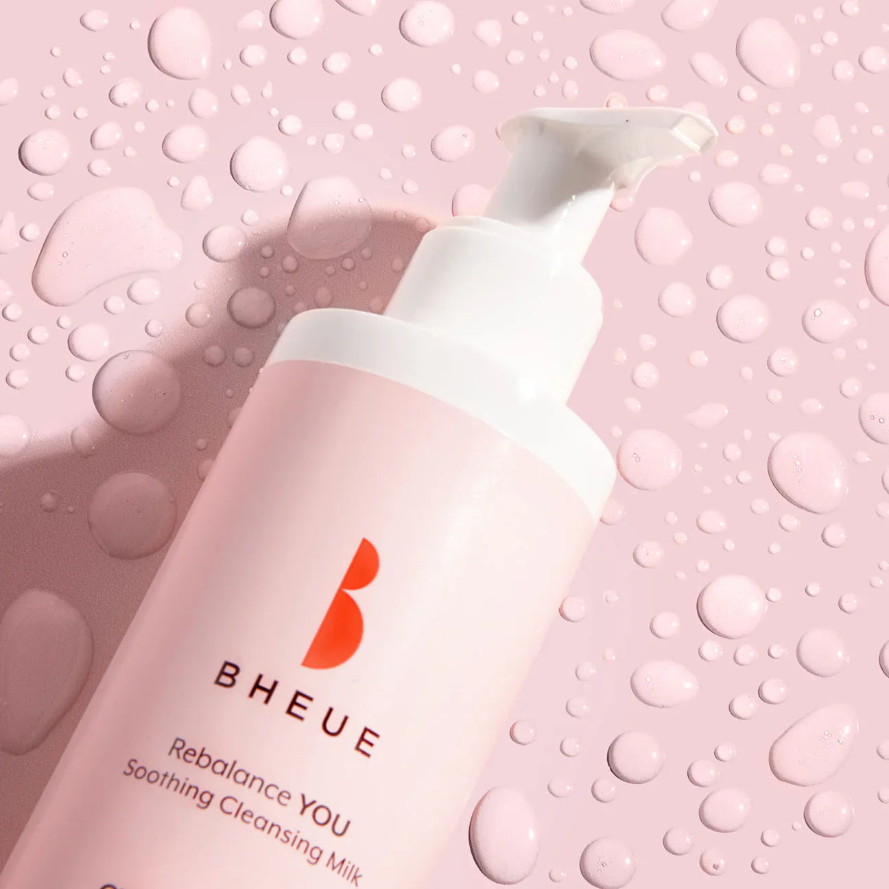 Pink Bheue Rebalance YOU soothing cleansing milk bottle with pump for gentle baby skin