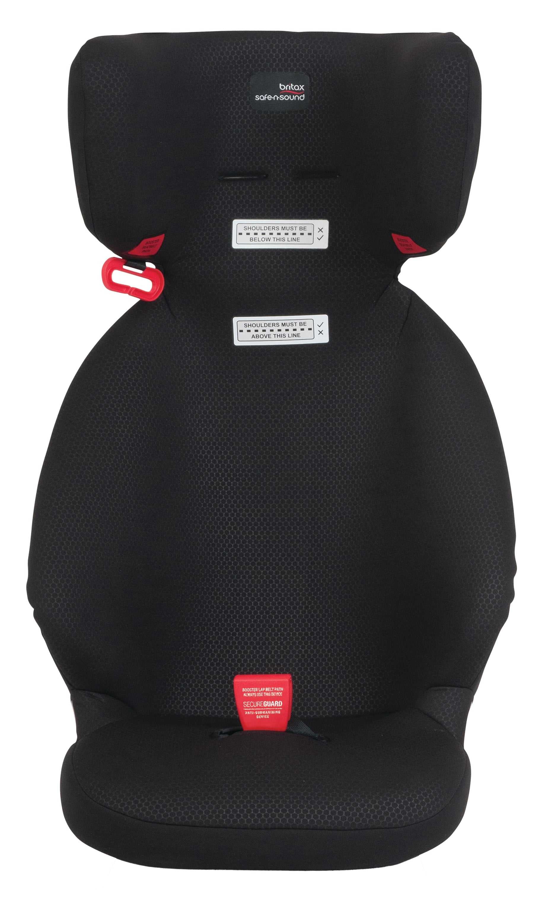 Black booster car seat from Britax Safe n Sound Tourer, perfect for safe rides