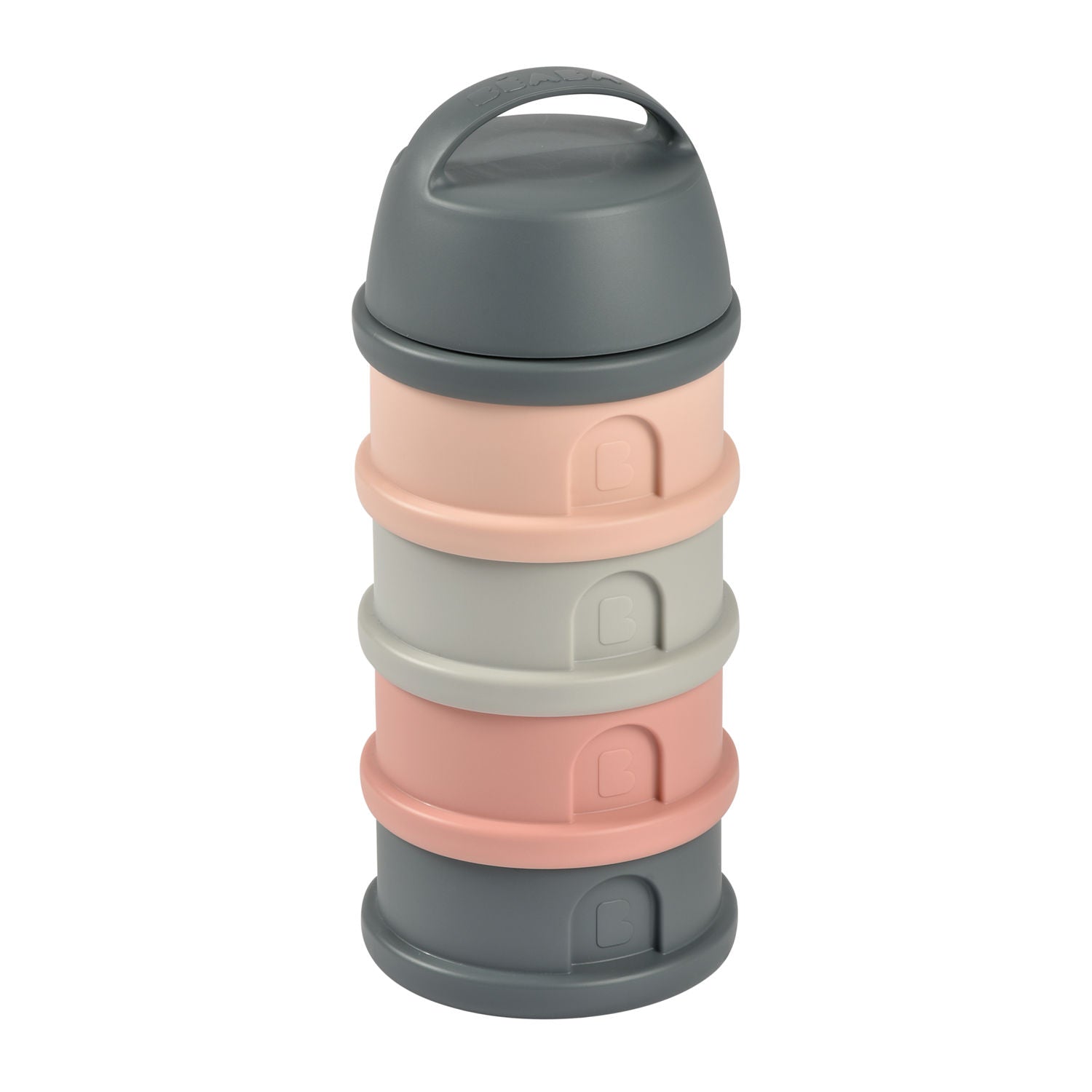 Stacked baby formula dispenser from Beaba, perfect with baby strollers and accessories