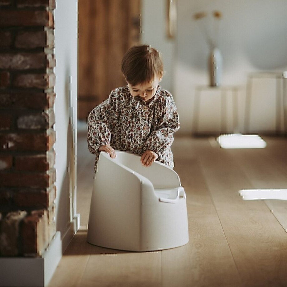 Childs white potty chair perfect for Quax My Potty Clay, ideal with toshi baby romper