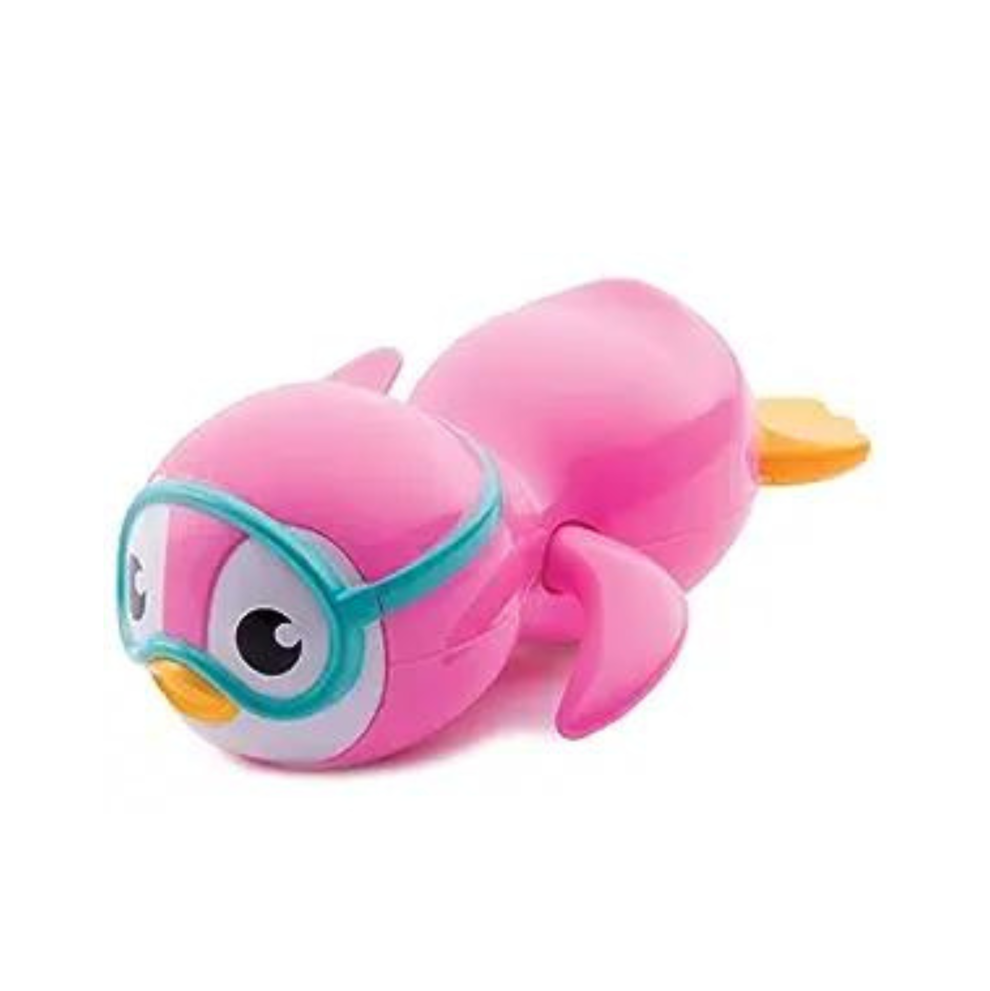 Pink swimming penguin toy with goggles, perfect for Toshi baby romper and baby strollers