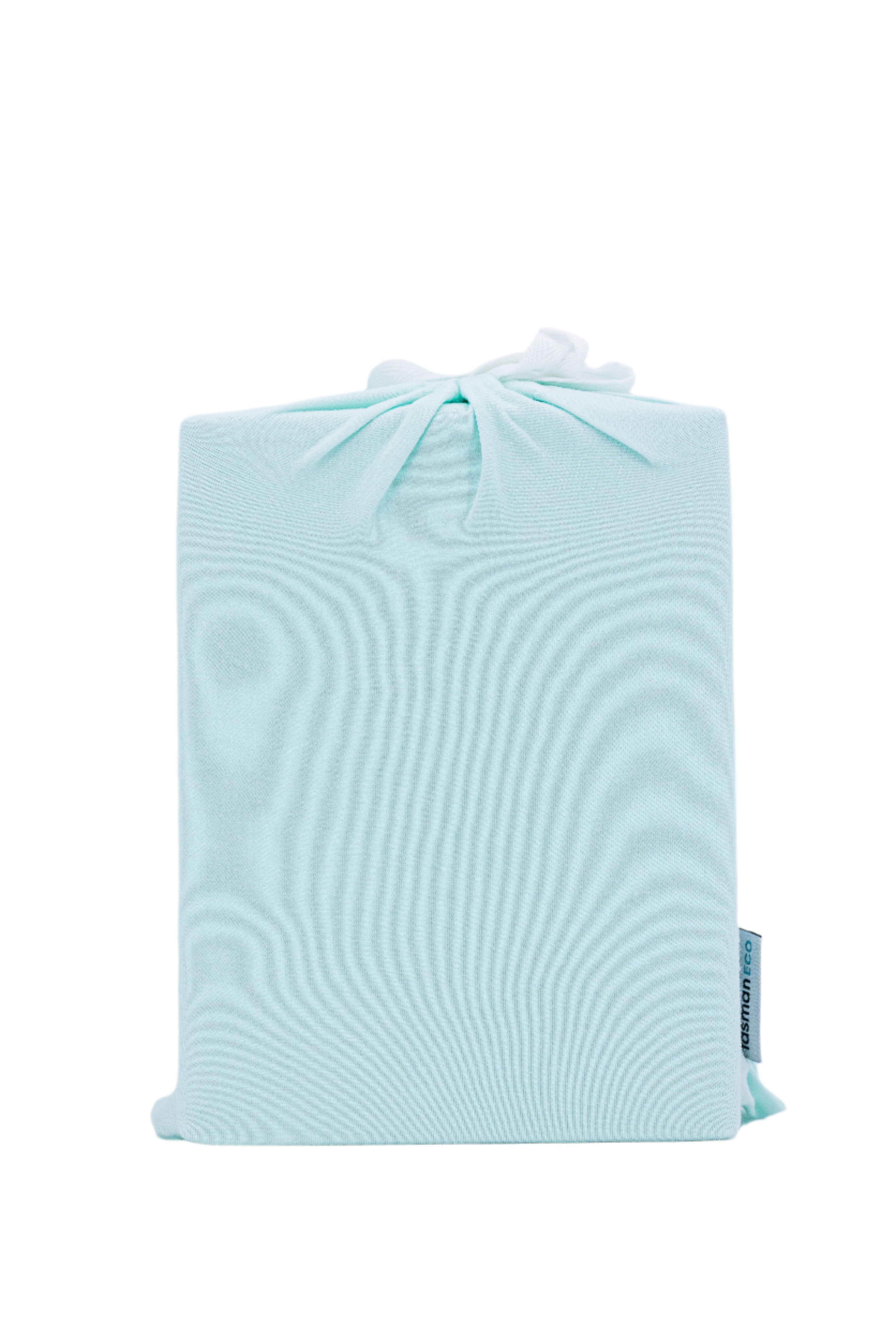 Wrapped light blue gift for Tasman Eco Fitted sheets, perfect for Bare Mum Postpartum