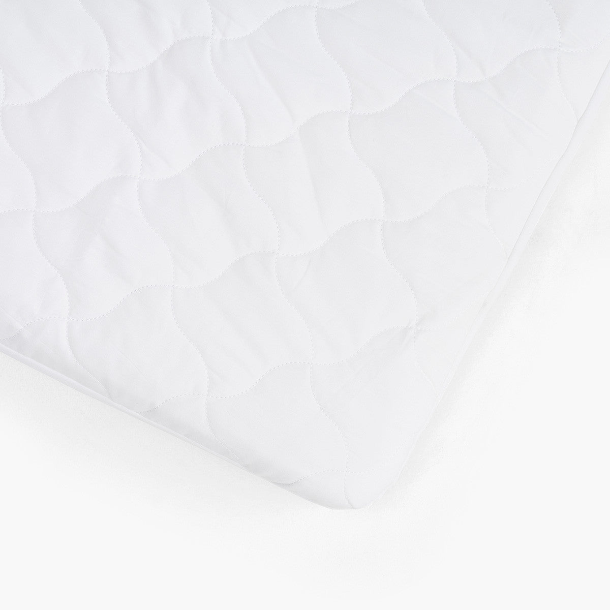White quilted fabric of Tasan Eco Mattress Protectors, perfect for eco mattress protectors and baby strollers