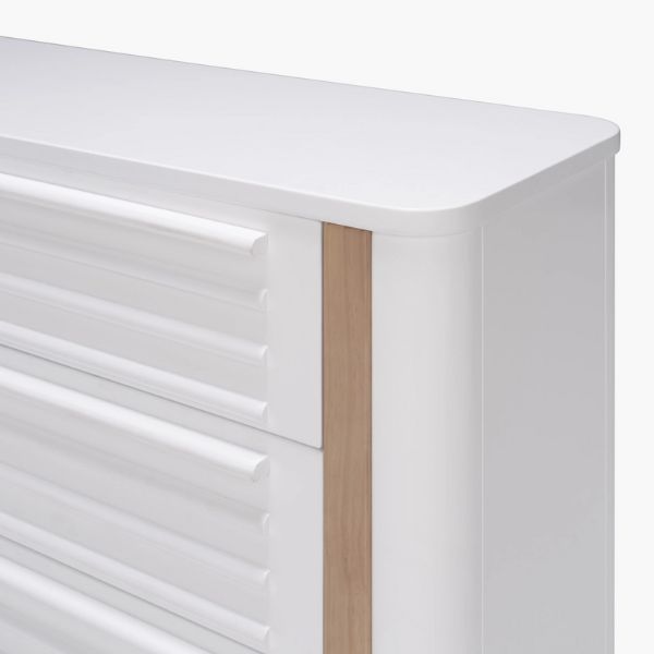 White dresser with wood accent from Tasman Eco Pisa for Toshi Baby in Pisa Cot White style