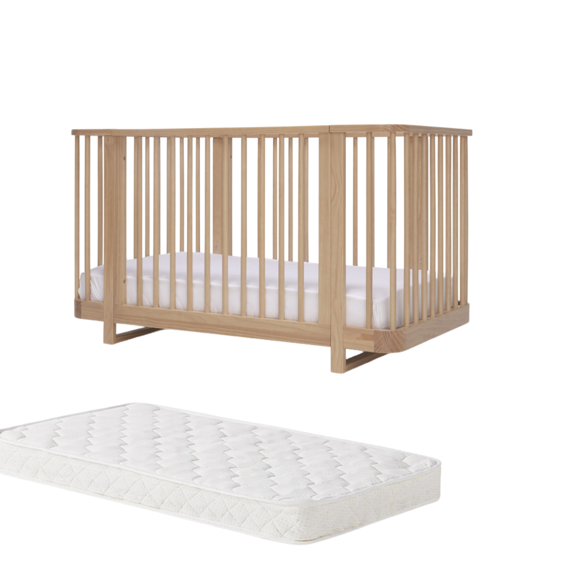 Wooden Baby Crib with Mattress from Tasman Eco Pisa, perfect for Toshi Baby fans