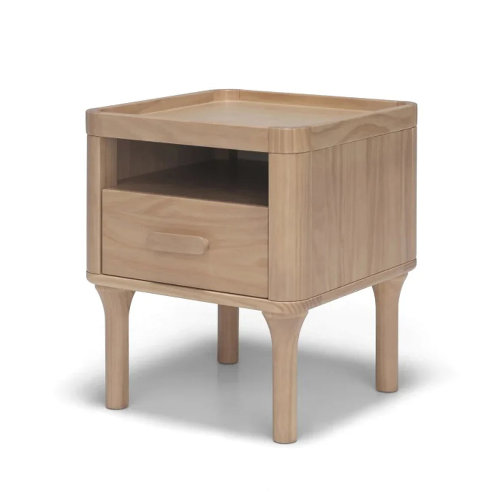 Tasman Eco Willow wooden nightstand with drawer from Toshi Baby, maintaining classic design