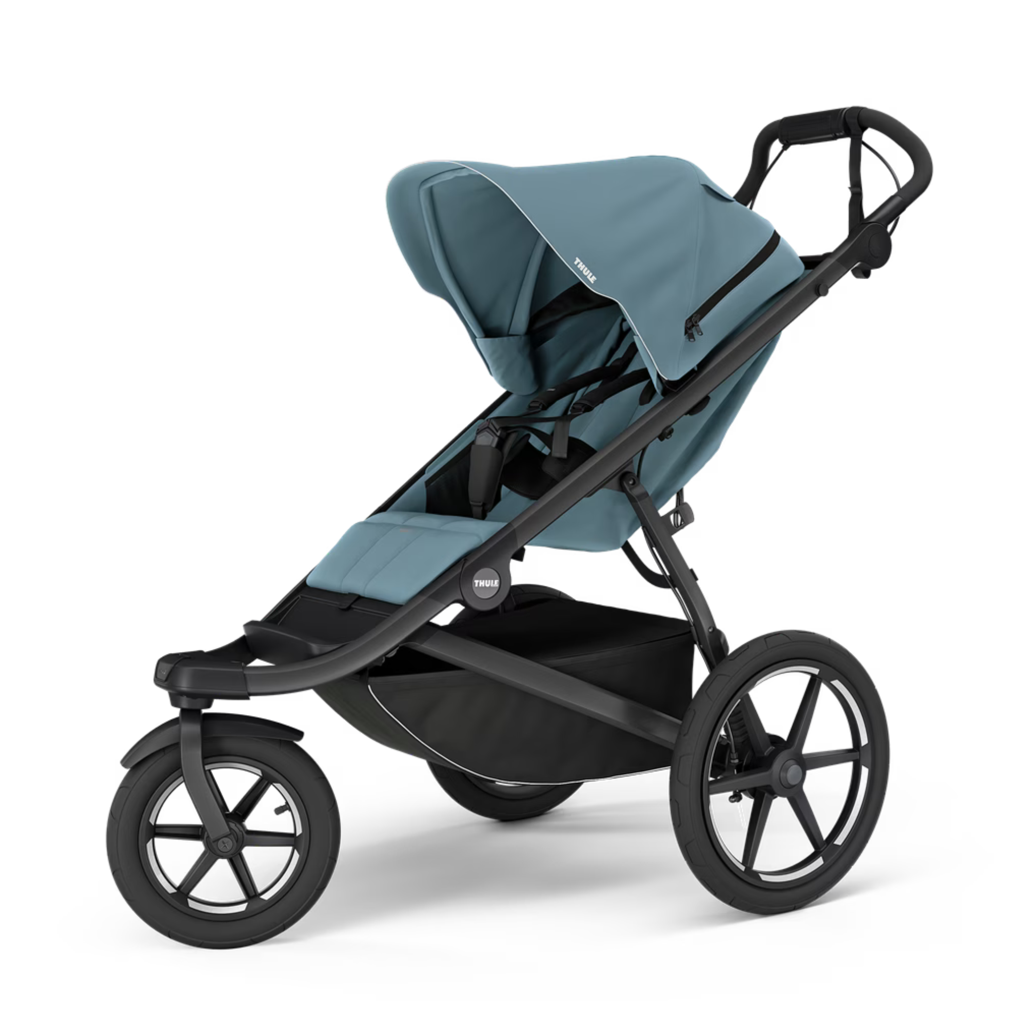 Blue and black Thule Urban Glide all-terrain stroller perfect for adventures
