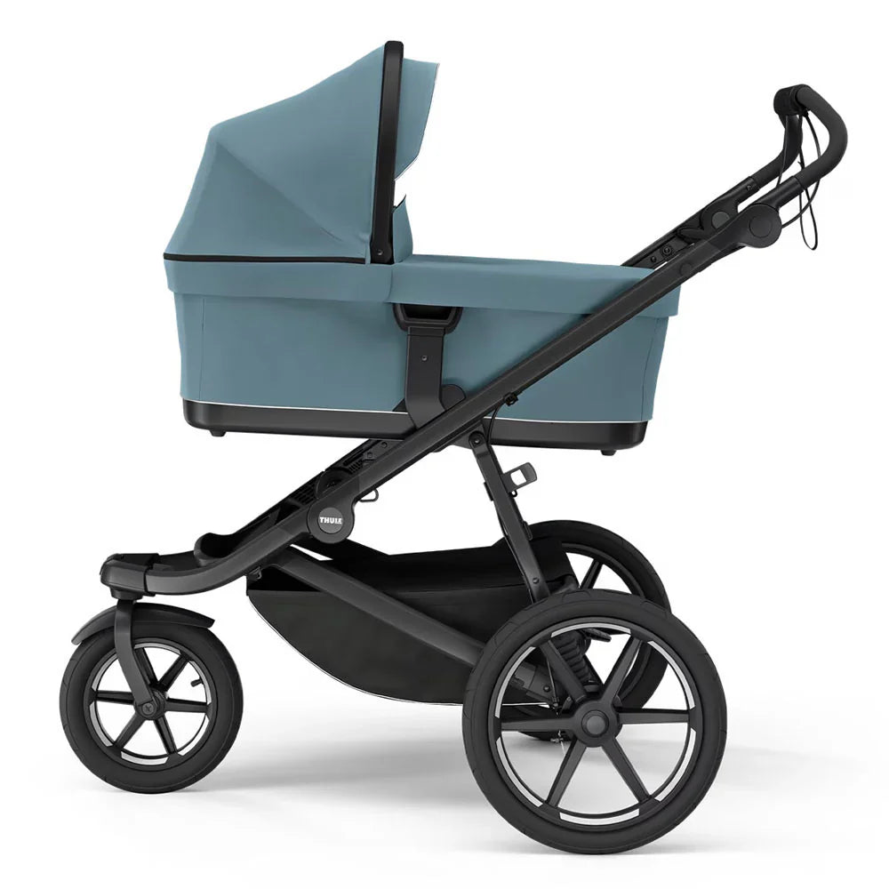 Blue stroller with black frame for Thule Urban Glide 3 Bassinet and Odyssey wagon wheels