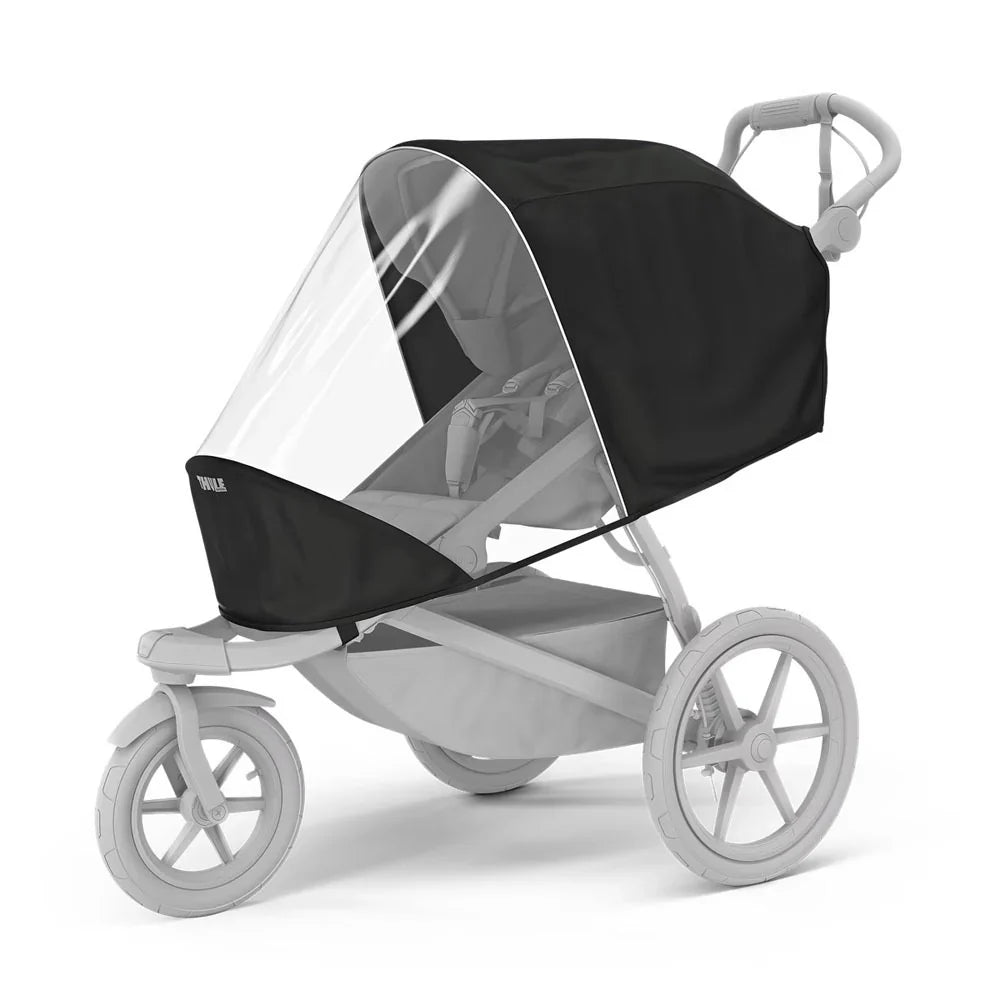 Black and clear stroller weather shield for Thule Urban Glide 3 with Toshi Baby Romper