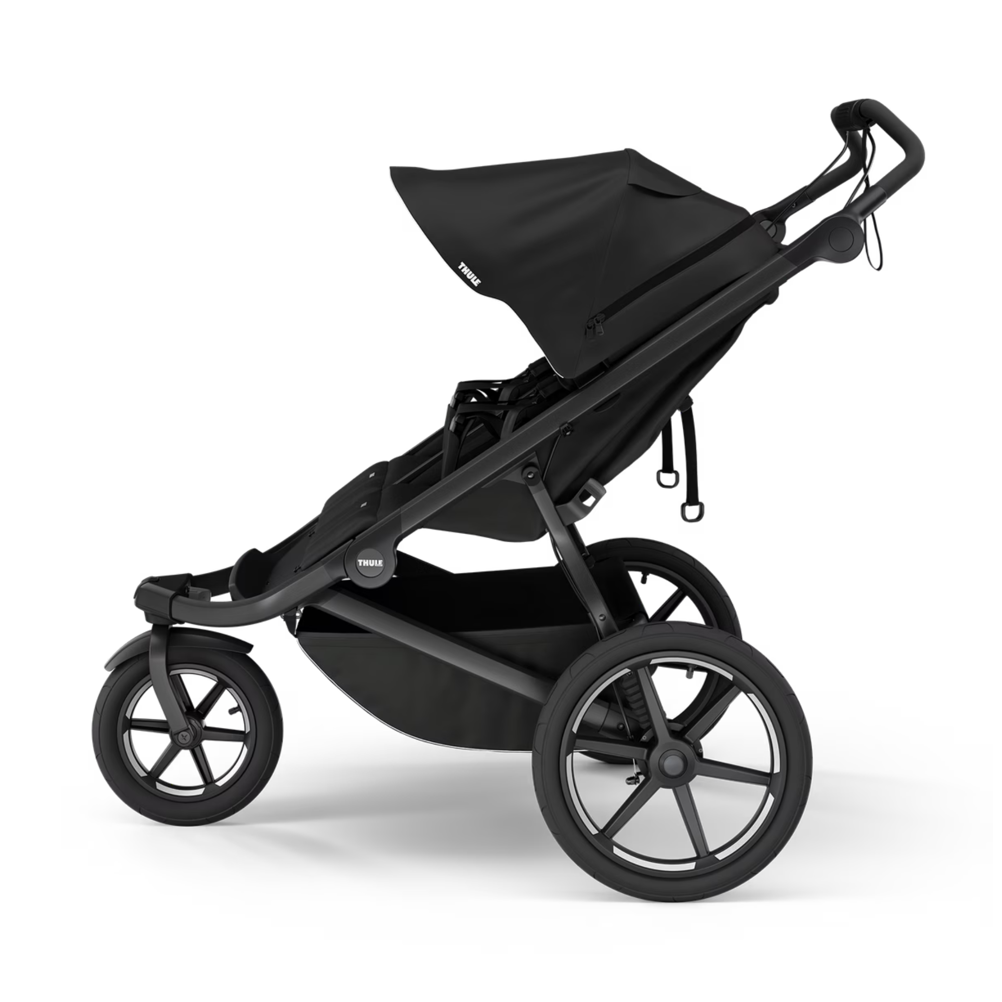 Black Thule Urban Glide all-terrain stroller for comfortable baby strollers rides