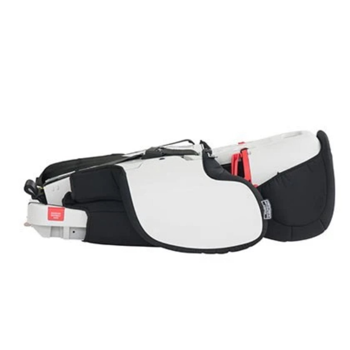 Folded white and black child car seat from Britax Safe-n-Sound Kid Guard Black with baby strollers