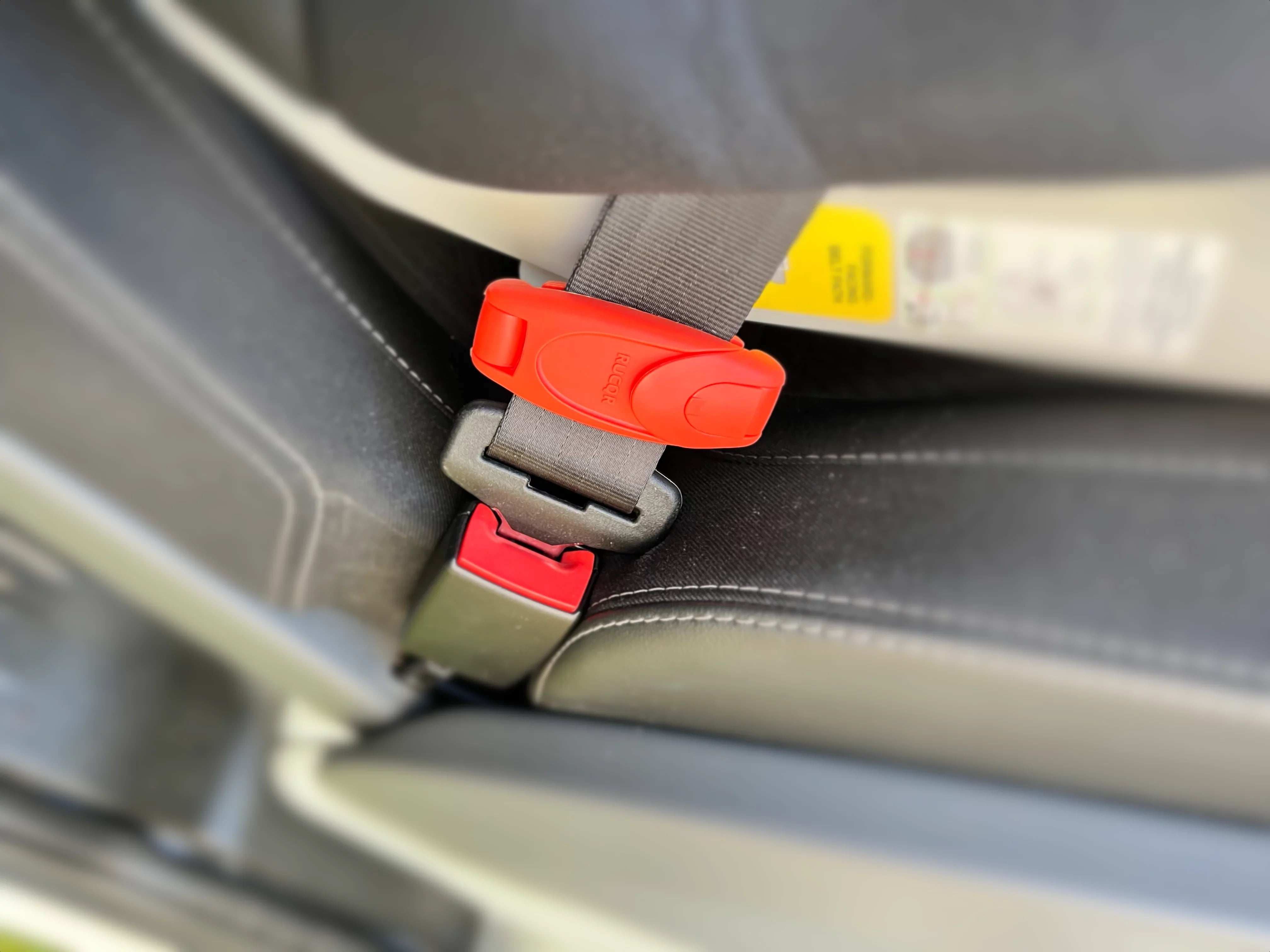 Gray seatbelt with red adjuster for RUCQR Belt Clamp - fits Toshi Baby Romper or Odyssey Wagon Wheels
