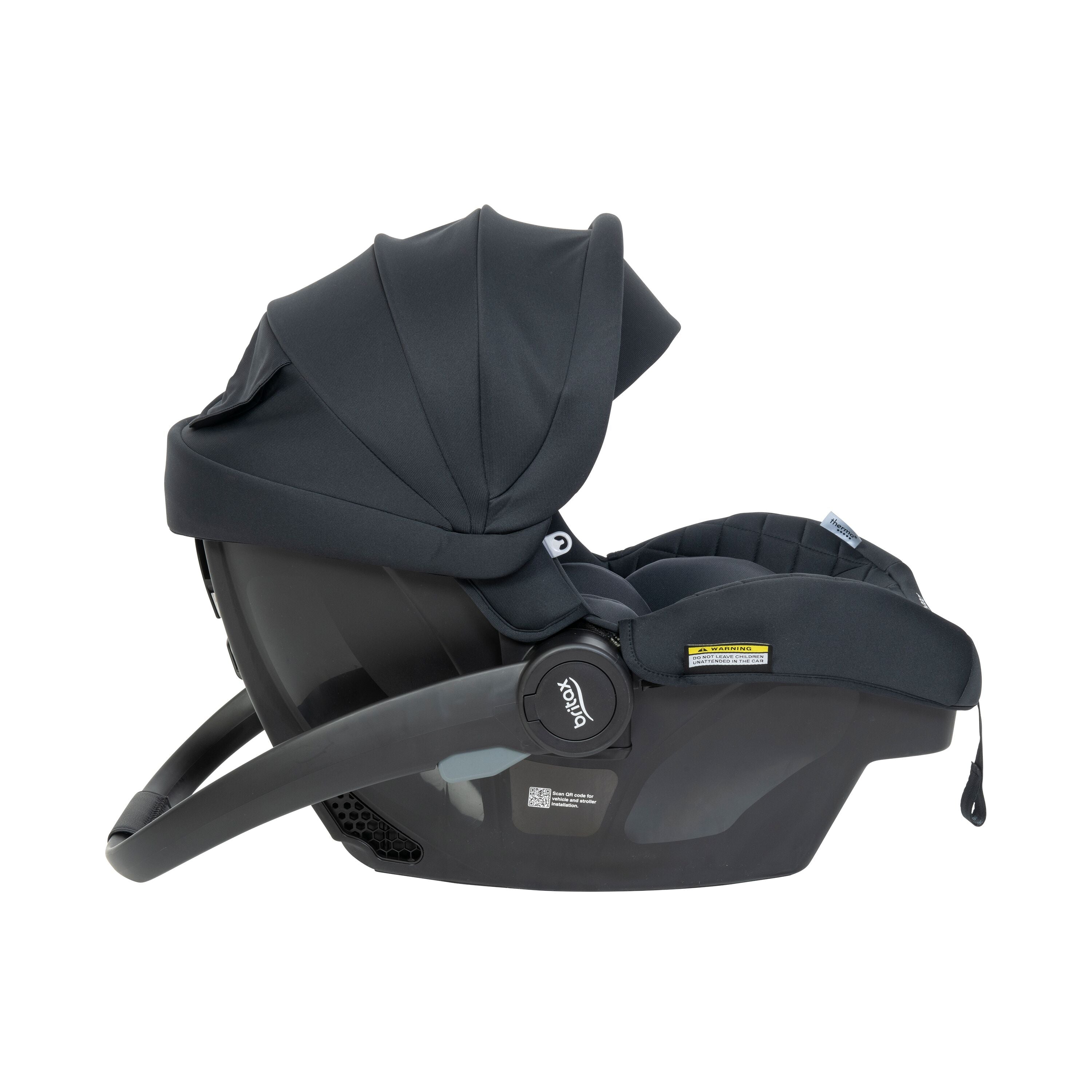 Black infant car seat from Britax Safe-n-Sound b-pod Baby Capsule for safe baby travel