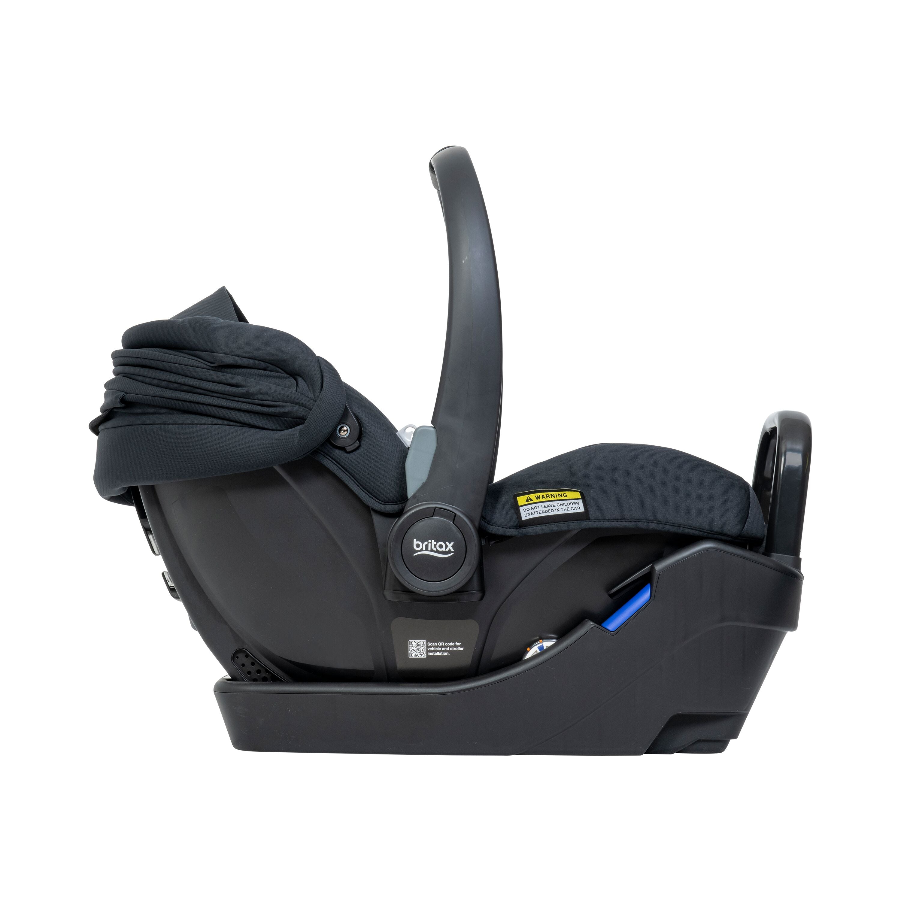 Black infant car seat from Britax Safe-n-Sound b-pod Baby Capsule, perfect with Odyssey Wagon Wheels baby strollers