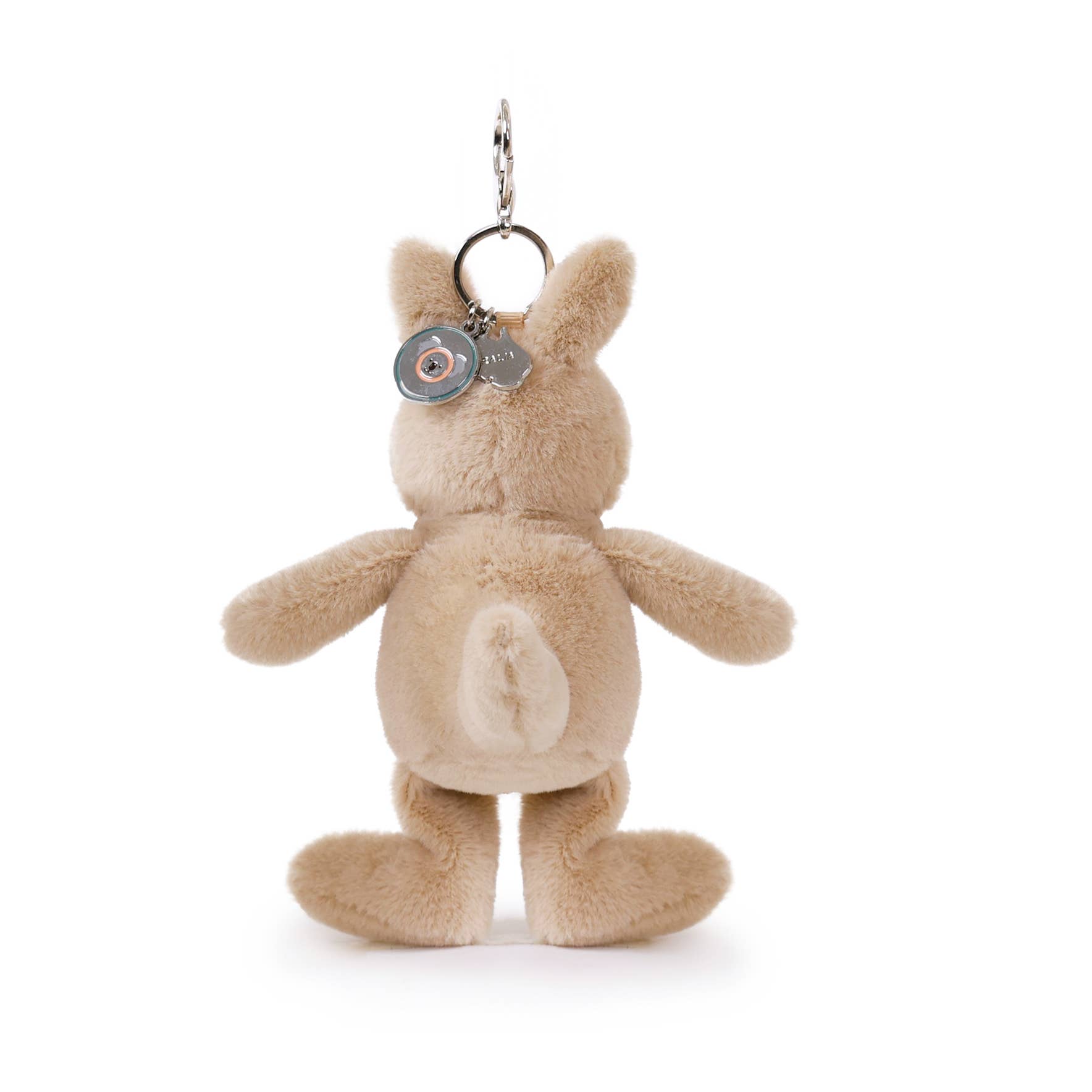 Cute tan plush bunny keychain for baby strollers and bag charms OB Australia Kip Kangaroo