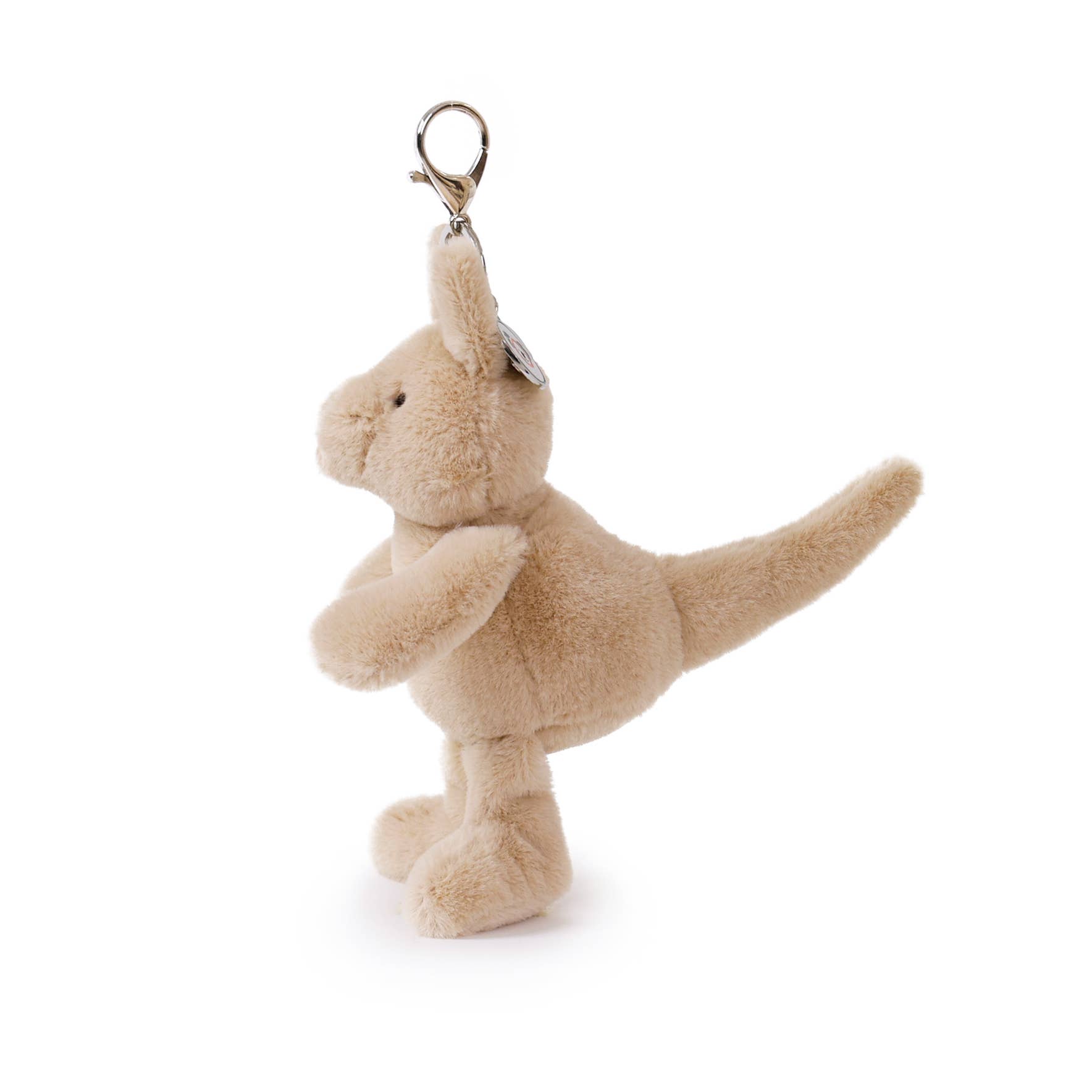 Tan kangaroo plush keychain great for baby strollers and bags OB Australia Kip Kangaroo