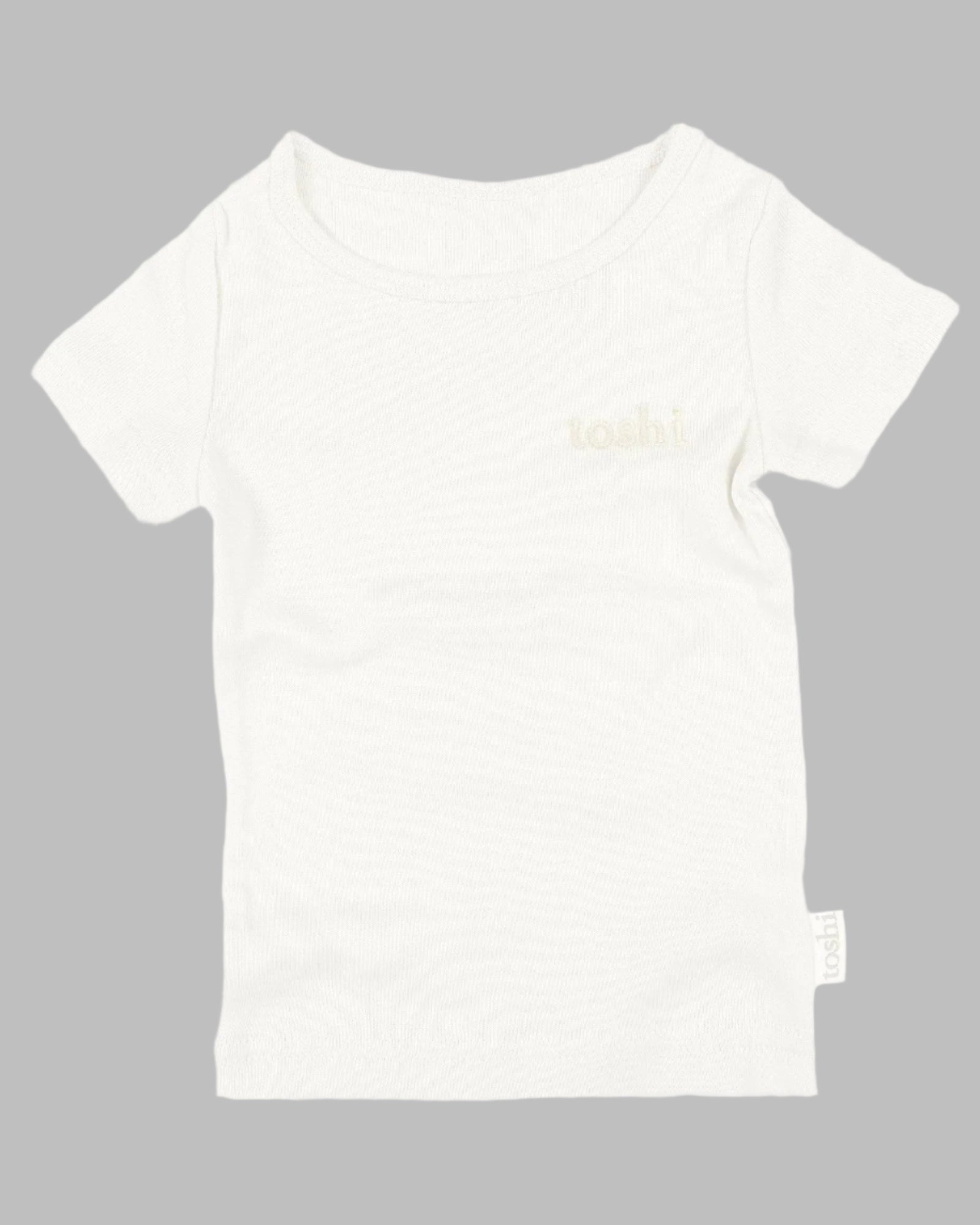White short sleeve Toshi Dreamtime Organic Cotton Tee for a comfy casual look