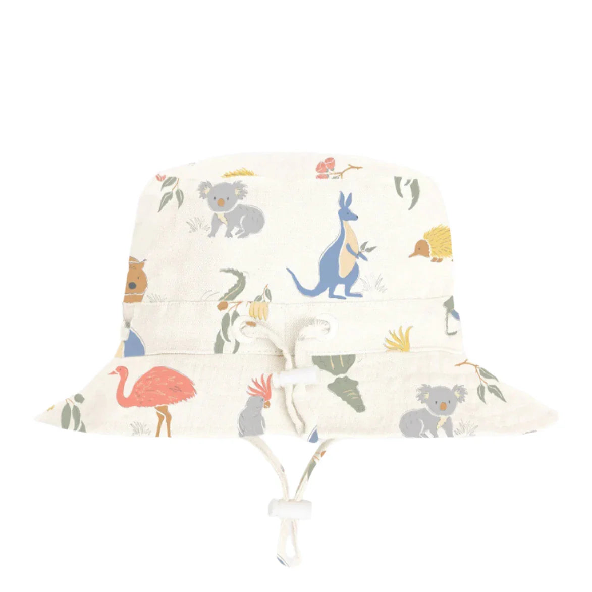Toshi Sunhat Odyssey Outback with Australian animal print and chin tie for sun protection