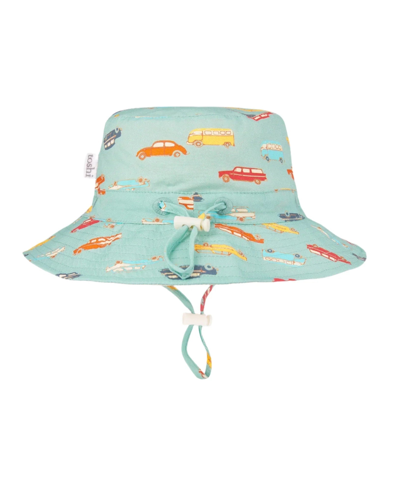 Light blue Toshi Sunhat Odyssey with wagon wheels pattern for baby strollers