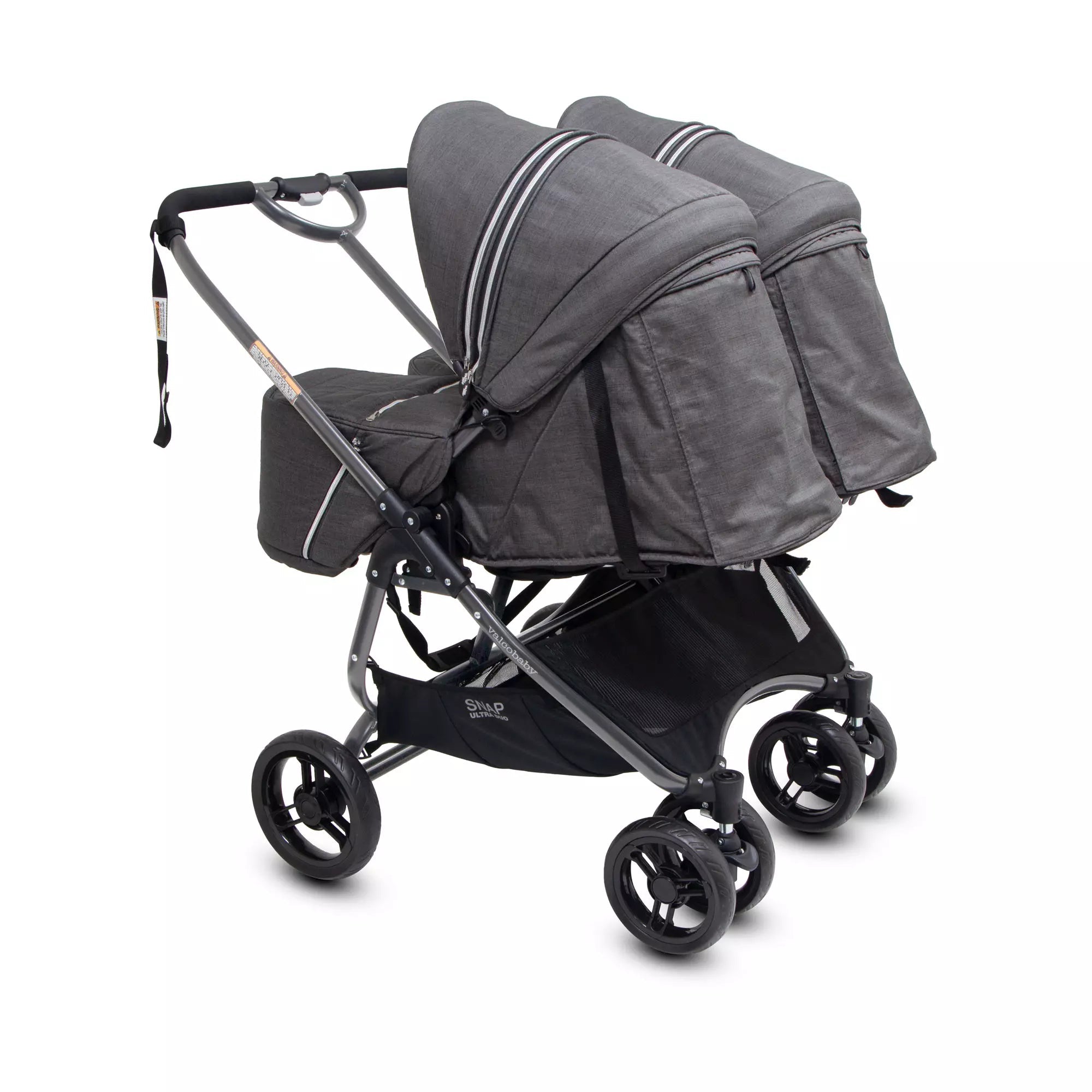 Gray double stroller Valcobaby SNAP Ultra DUO from Toshi Baby for Bare Mum Postpartum
