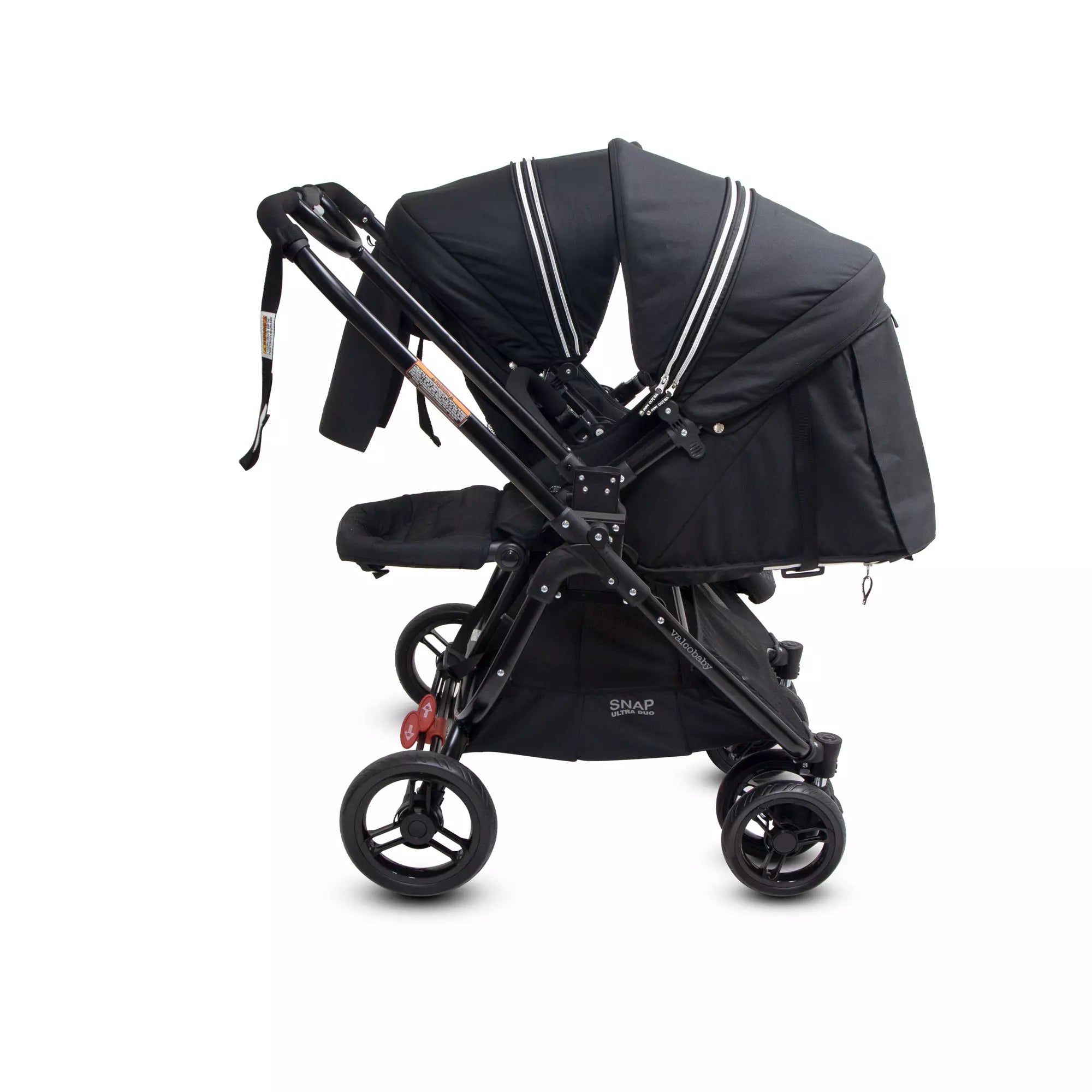 Black double stroller Valcobaby SNAP Ultra DUO perfect for Toshi Baby and baby strollers