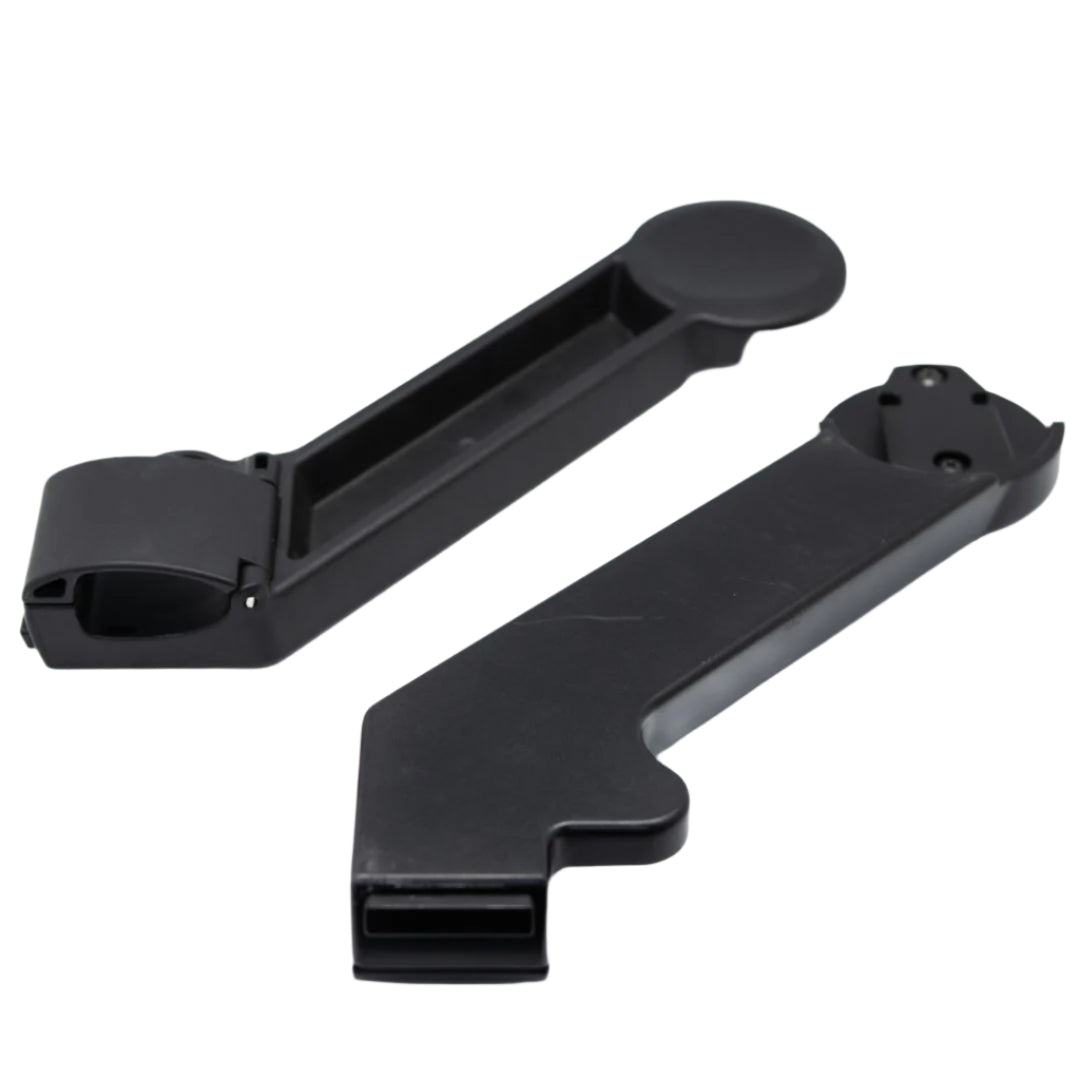 Black plastic drone arm replacements for Valcobaby Ark baby strollers