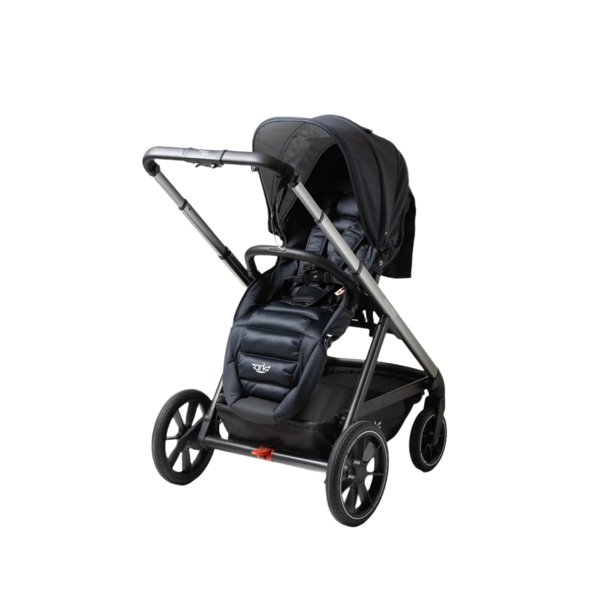 Black Valcobaby Ark stroller with canopy, includes Toshi Baby free gift, limited time offer worth