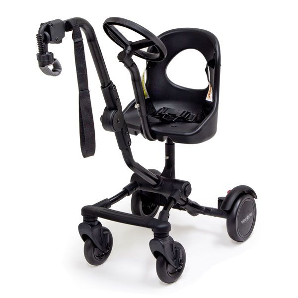 Black child’s stroller with steering wheel for Vee Bee Co-Rider, perfect baby strollers