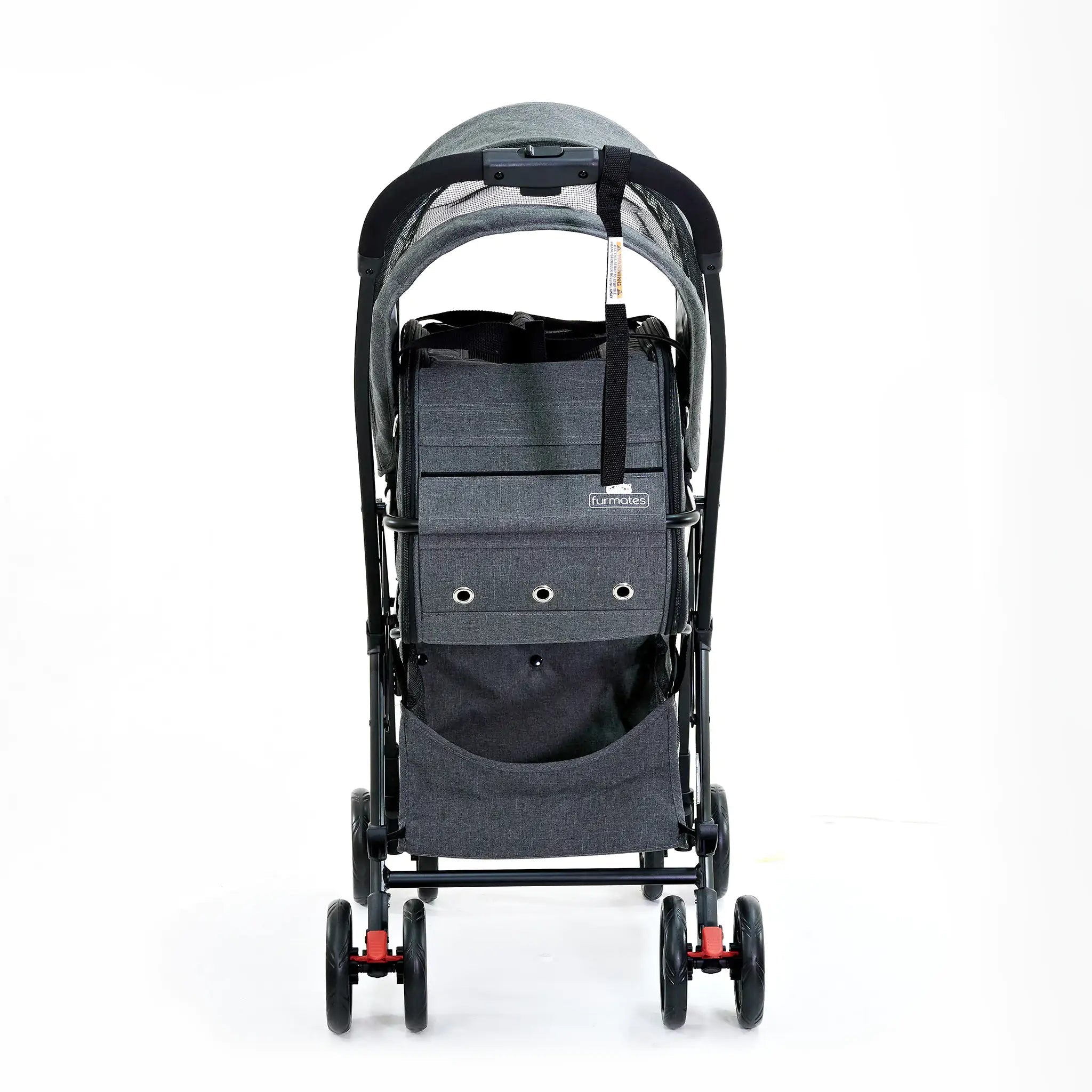 Gray Furmates Walky Pet Stroller with removable sun canopy, perfect for baby strollers