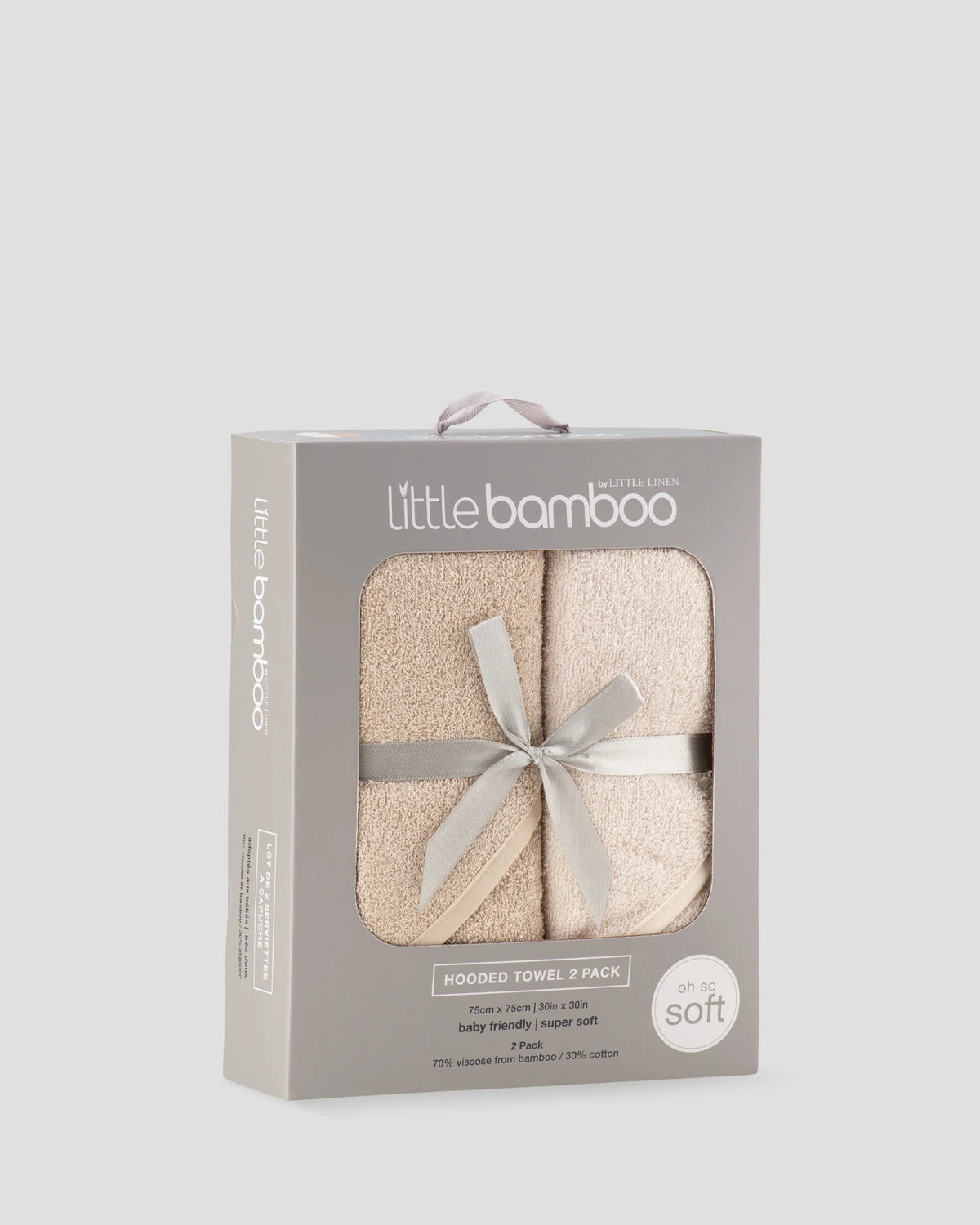 Little Bamboo Baby Hooded Towels 2PK - Iced Coffee