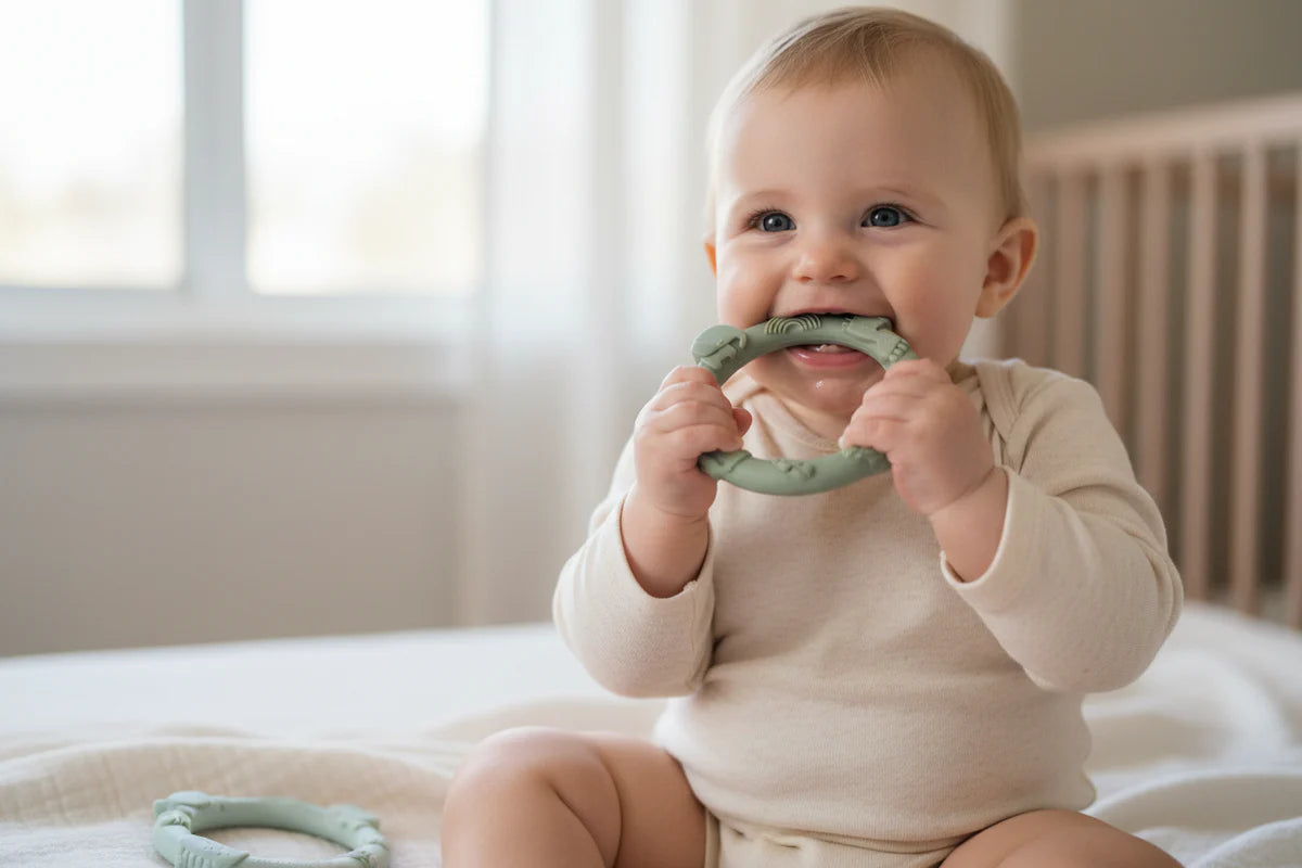 LouLou Lollipop, Wild Teether Ring Set - Sage Green