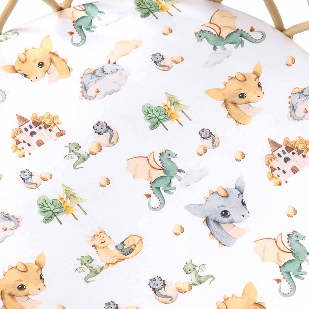 Snuggle Hunny - Dragon Organic Bassinet Sheet / Change Pad Cover