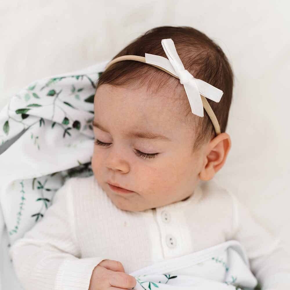 Snuggle Hunny - White Velvet Bow