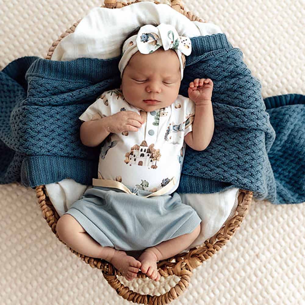 Snuggle Hunny - Dragon Short Sleeve Organic Bodysuit - Newborn (0000)