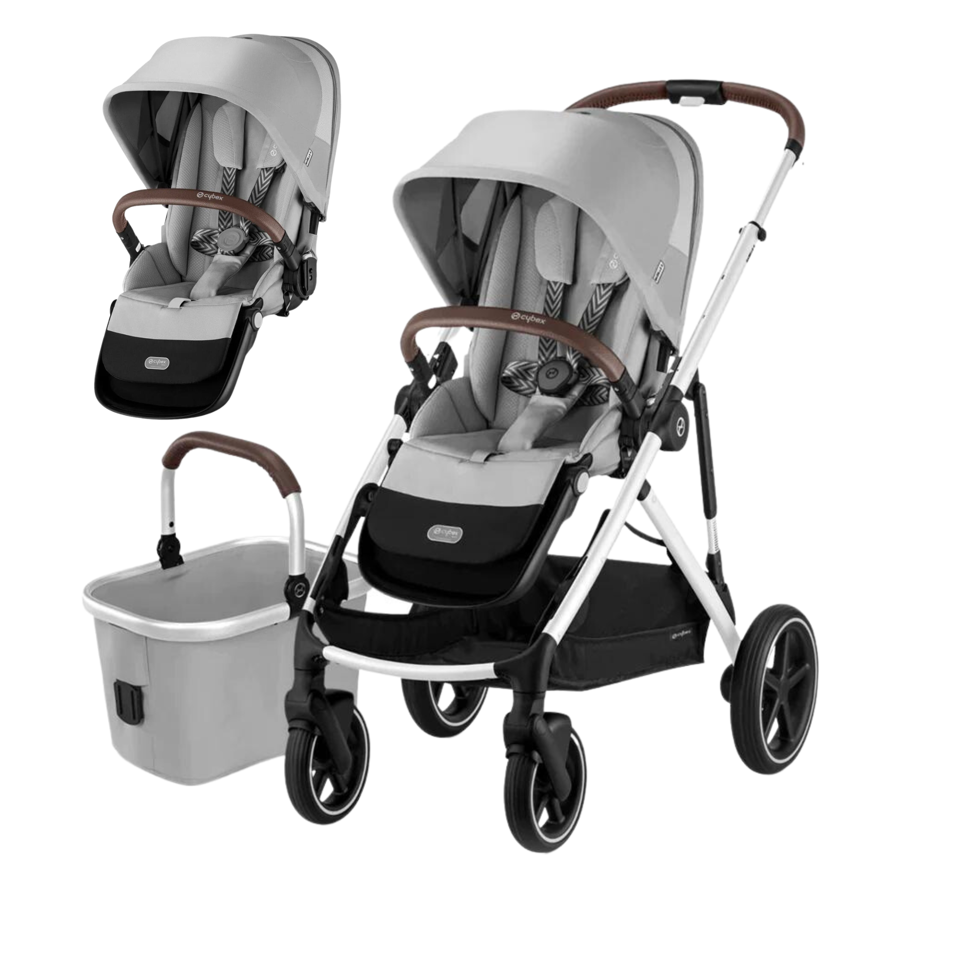 Cybex Gazelle S Pram 2023 + Second Seat Package Lava Grey - Tiny Tots Baby Store 