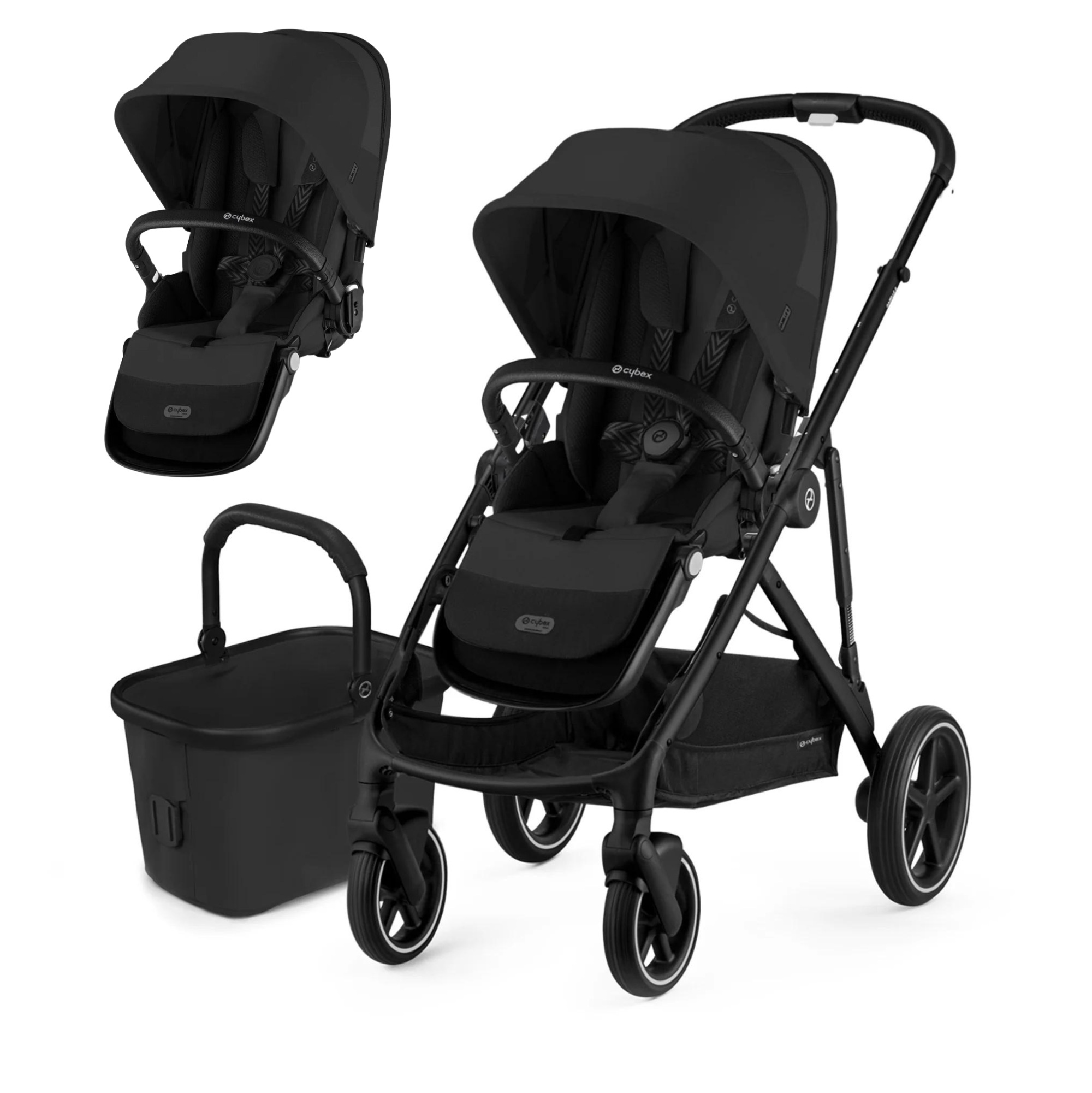 Cybex Gazelle S Pram 2023 + Second Seat Package Moon  Black - Tiny Tots Baby Store 