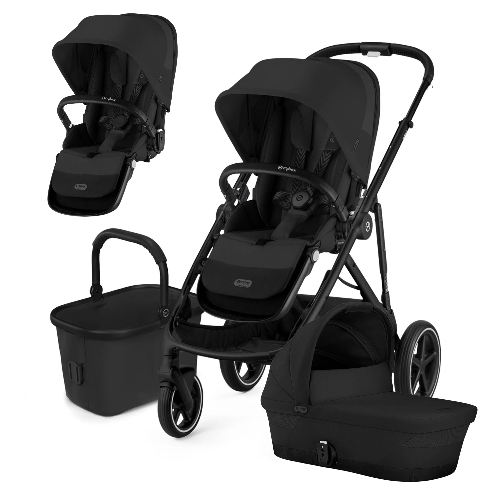 Cybex Gazelle S Pram Complete Package Moon Black - Tiny Tots Baby Store 
