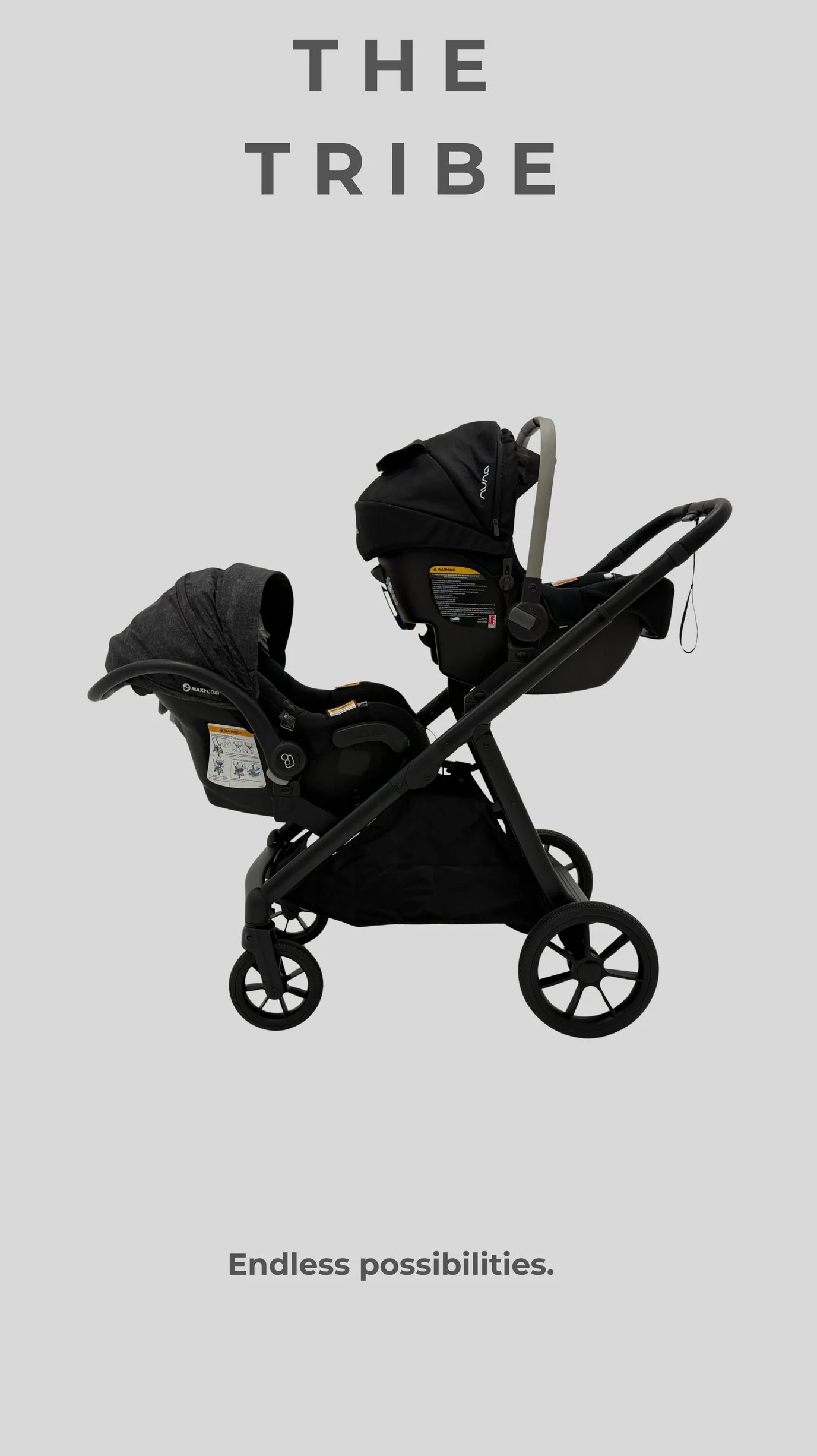 The Tribe Stroller - Frame and Carrycot/Toddler Seat