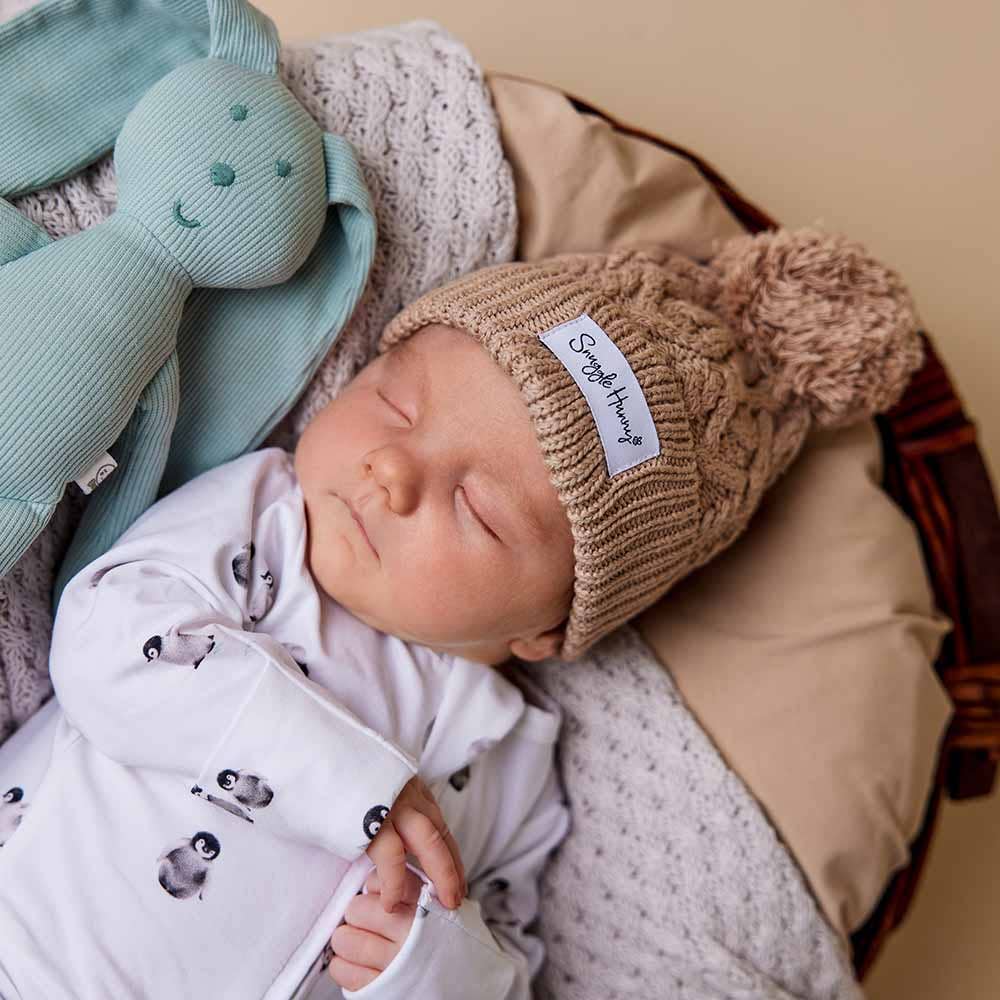 Snuggle Hunny - Hazelnut Organic Baby Knit Beanie - M