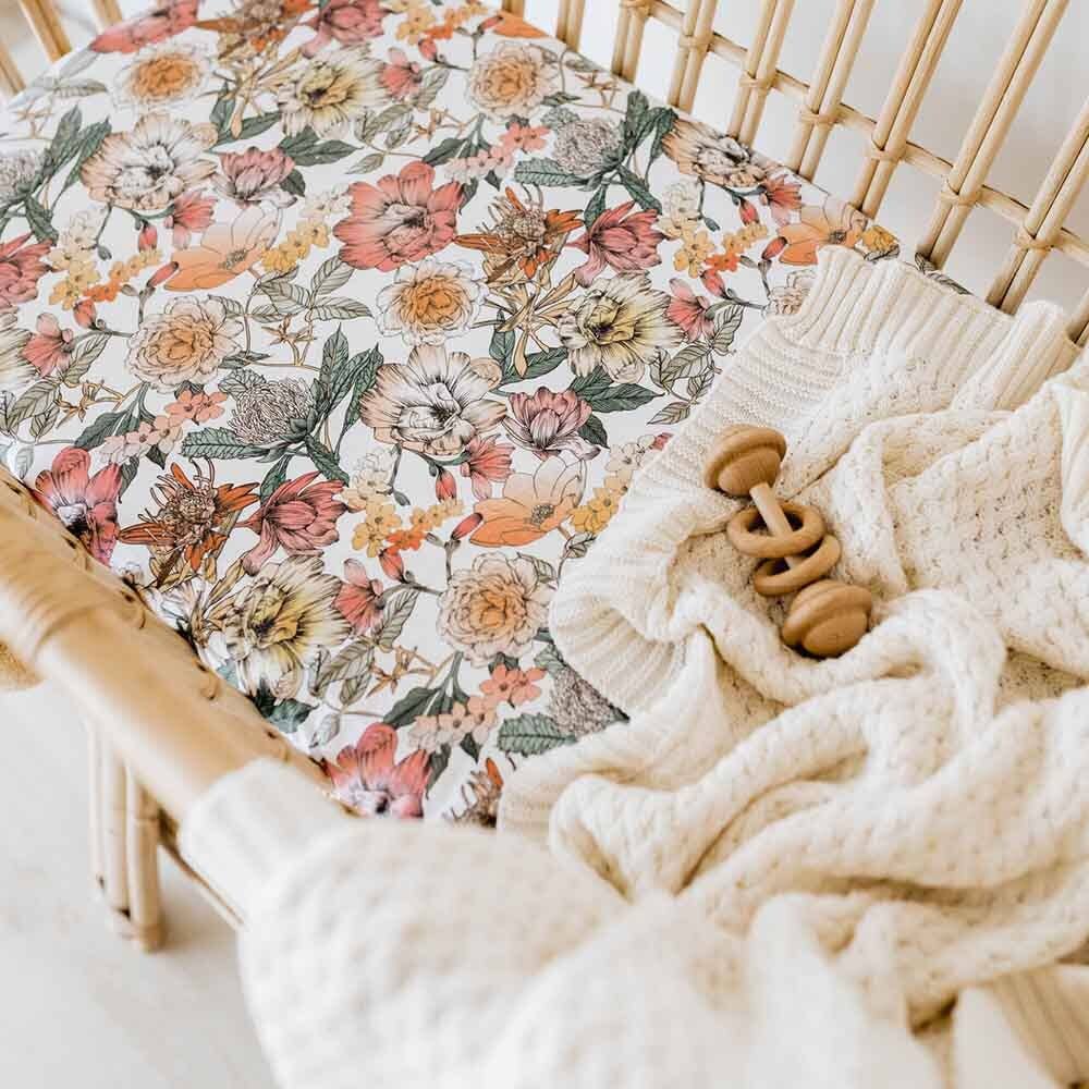 Snuggle Hunny - Cream Diamond Knit Organic Baby Blanket