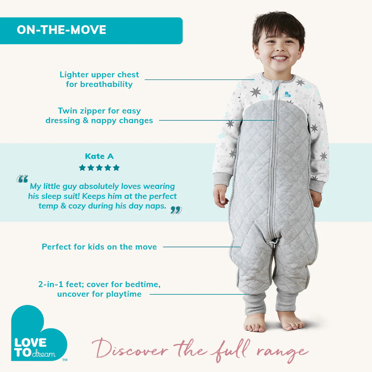 Love to Dream Sleep Suit Short Sleeve 1.0 TOG (12-24 months)