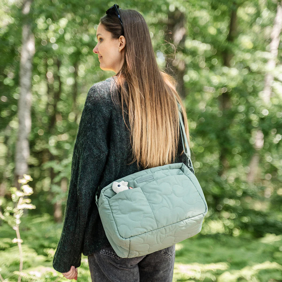 Done by Deer Quilted Stroller Bag Green