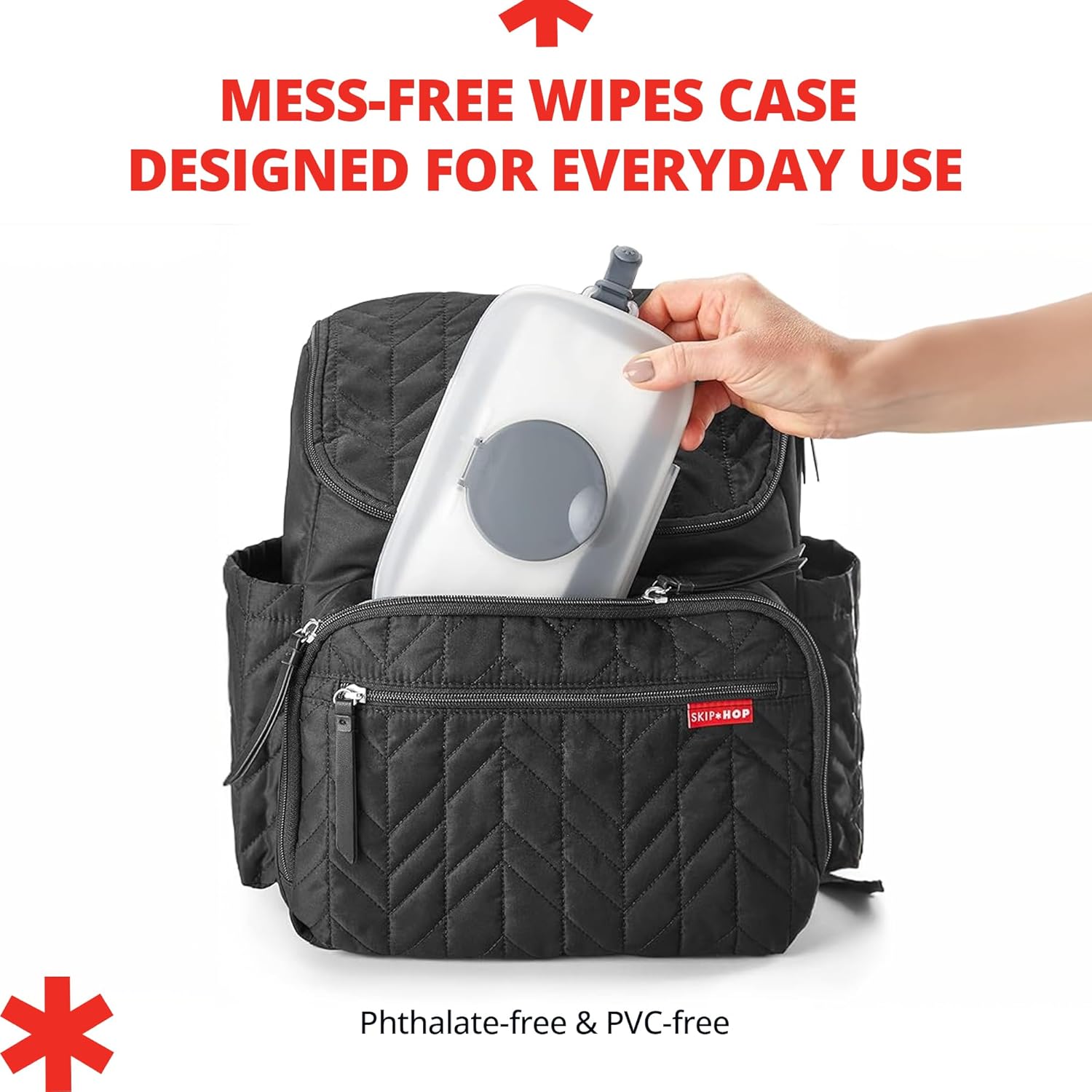 Skip Hop On-the-Go Snug Seal Baby Wipes Case, Grey