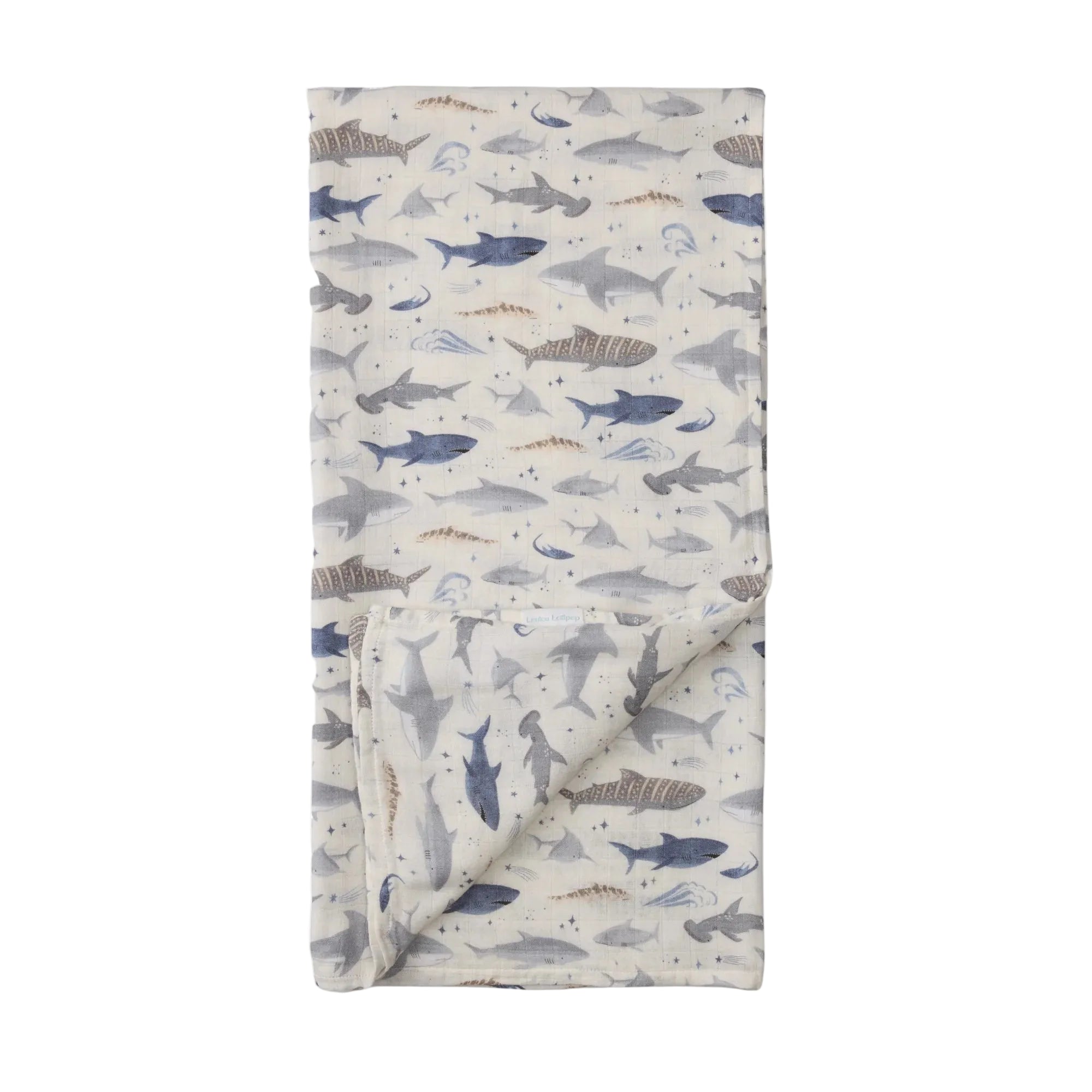 LouLou Lollipop, Muslin Swaddle - Sharks