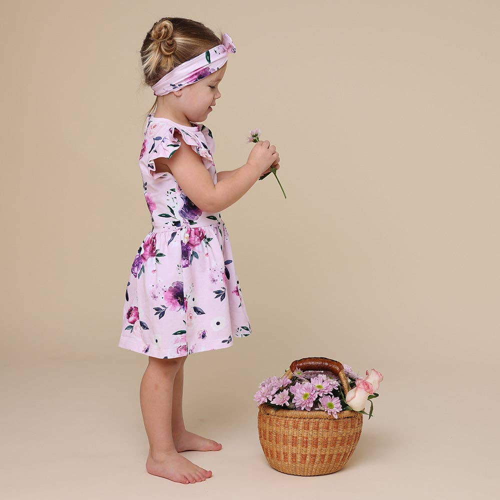 Snuggle Hunny - Floral Kiss Short Sleeve Organic Dress