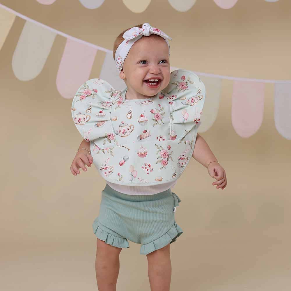 Snuggle Hunny - White Rabbit Frill Snuggle Bib